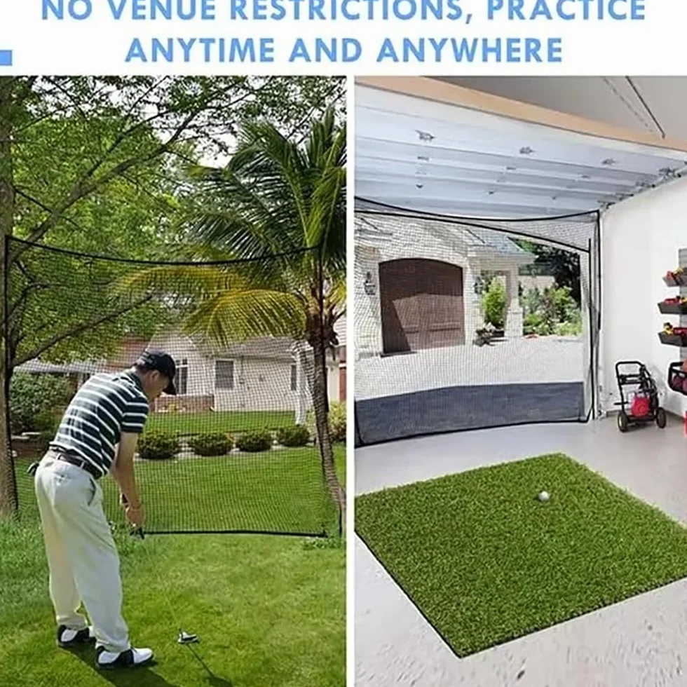 NEWFUN Red de Golf 3x3M Poliéster Negro Portátil Entrenamiento para Jardín Exterior