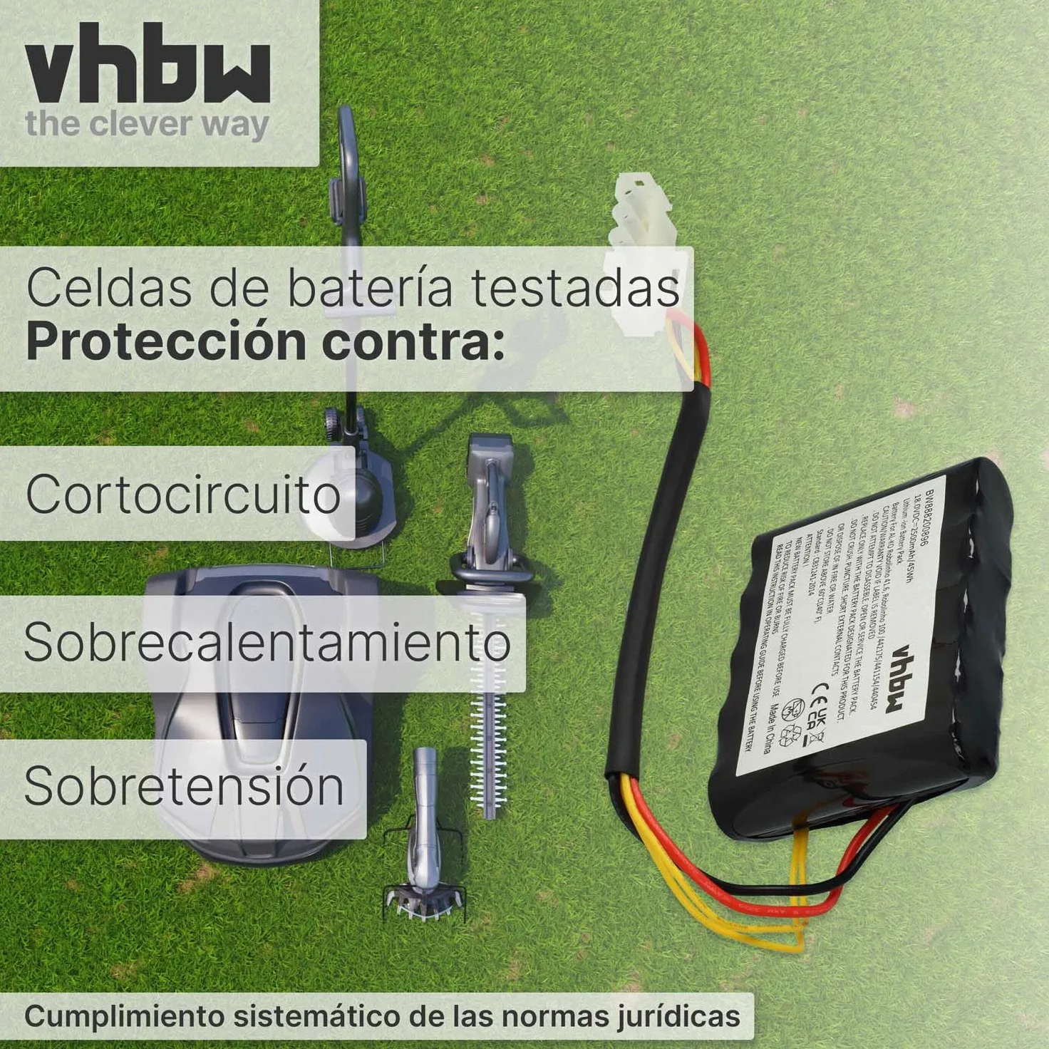 vhbw Batería Compatible con Kärcher RLM4 Robot cortacésped (2500 mAh, 18 V, Li-Ion)