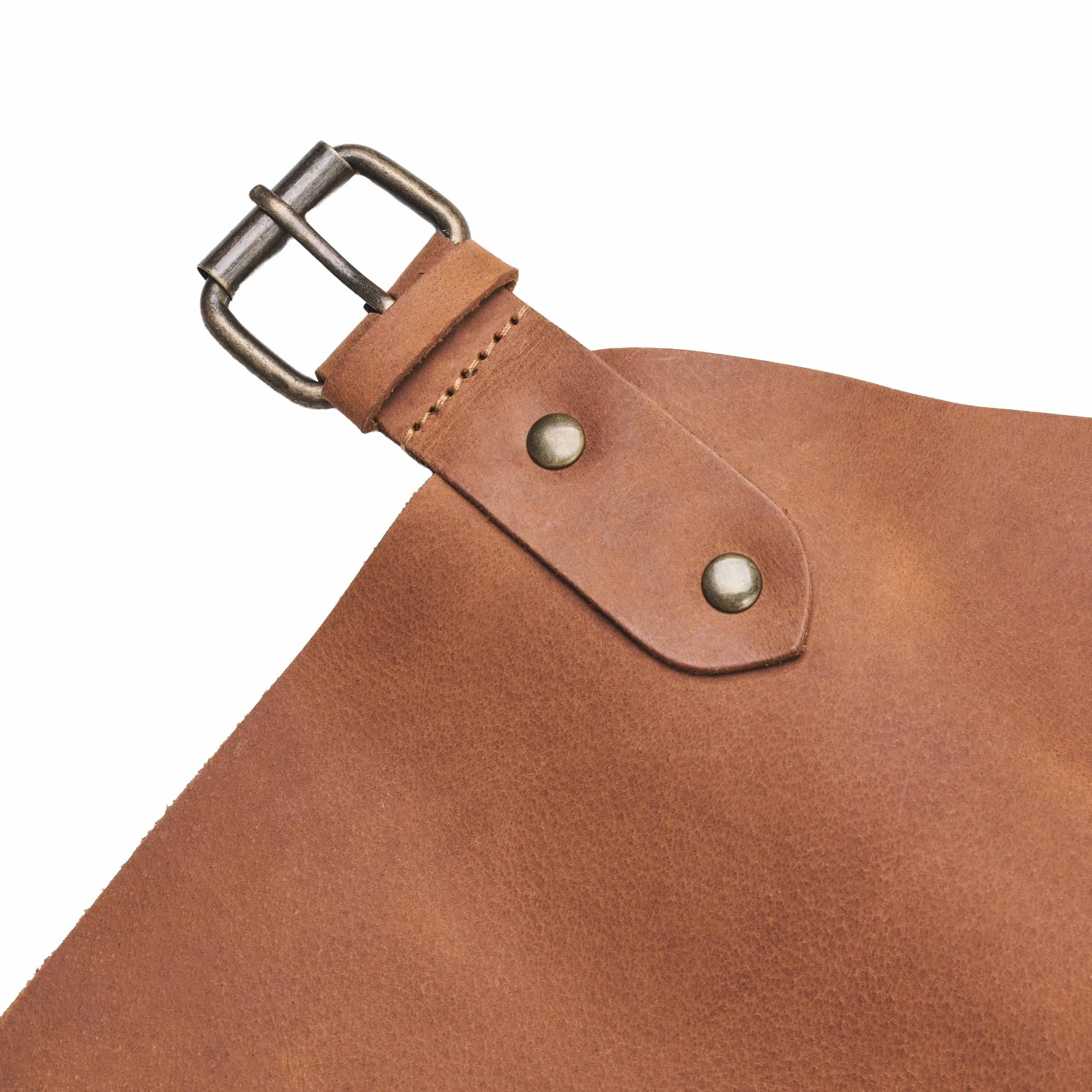 DRAKENSBERG Delantal de barbacoa 'Bob' – Delantal profesional de piel para barbacoa, gastro, bar, barista, regalo para hombres y hombres, sostenible, hecho a mano, piel retro vintage, marrón-marrón, L