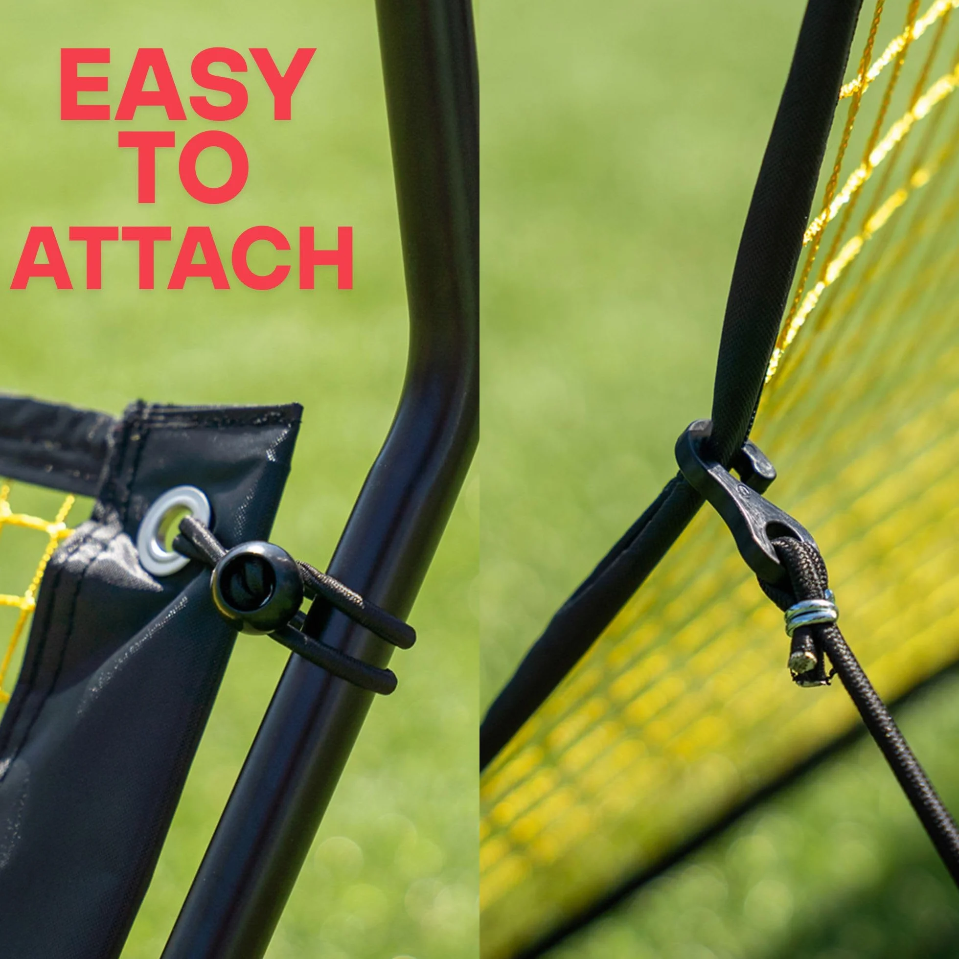 MATCHU 2-en-1 Fútbol Rebounder Kickback 183 x 130 cm Negro Amarillo