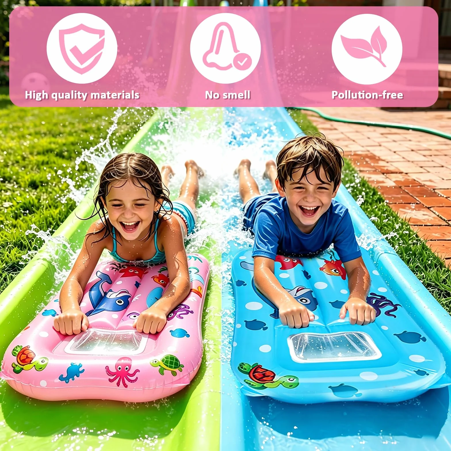 Tabla Bodyboard Hinchable Inflatable Surf Board para Toboganes Acuáticos Playas Piscinas