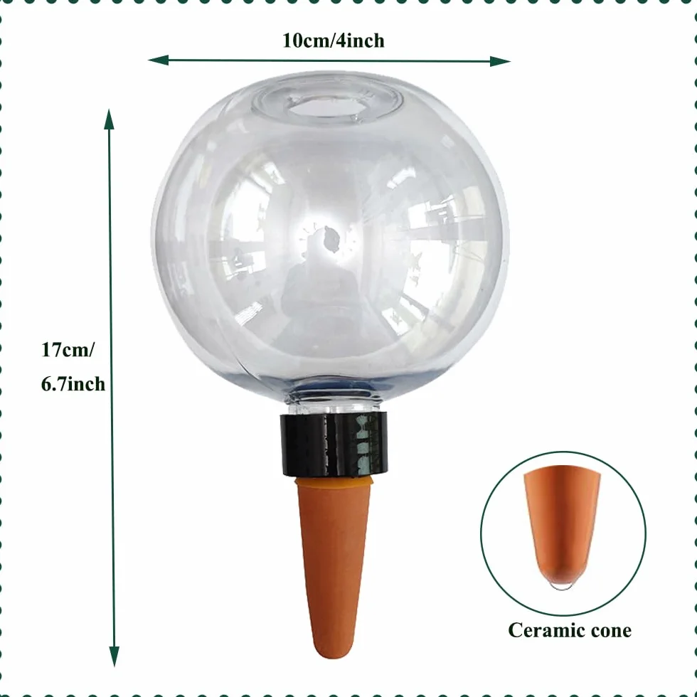 Bola de riego 500ml, Regador automático de plantas en forma de bola, dispensador de agua transparente - Riego por goteo inteligente para vacaciones, oficina y jardineros perezosos (2)