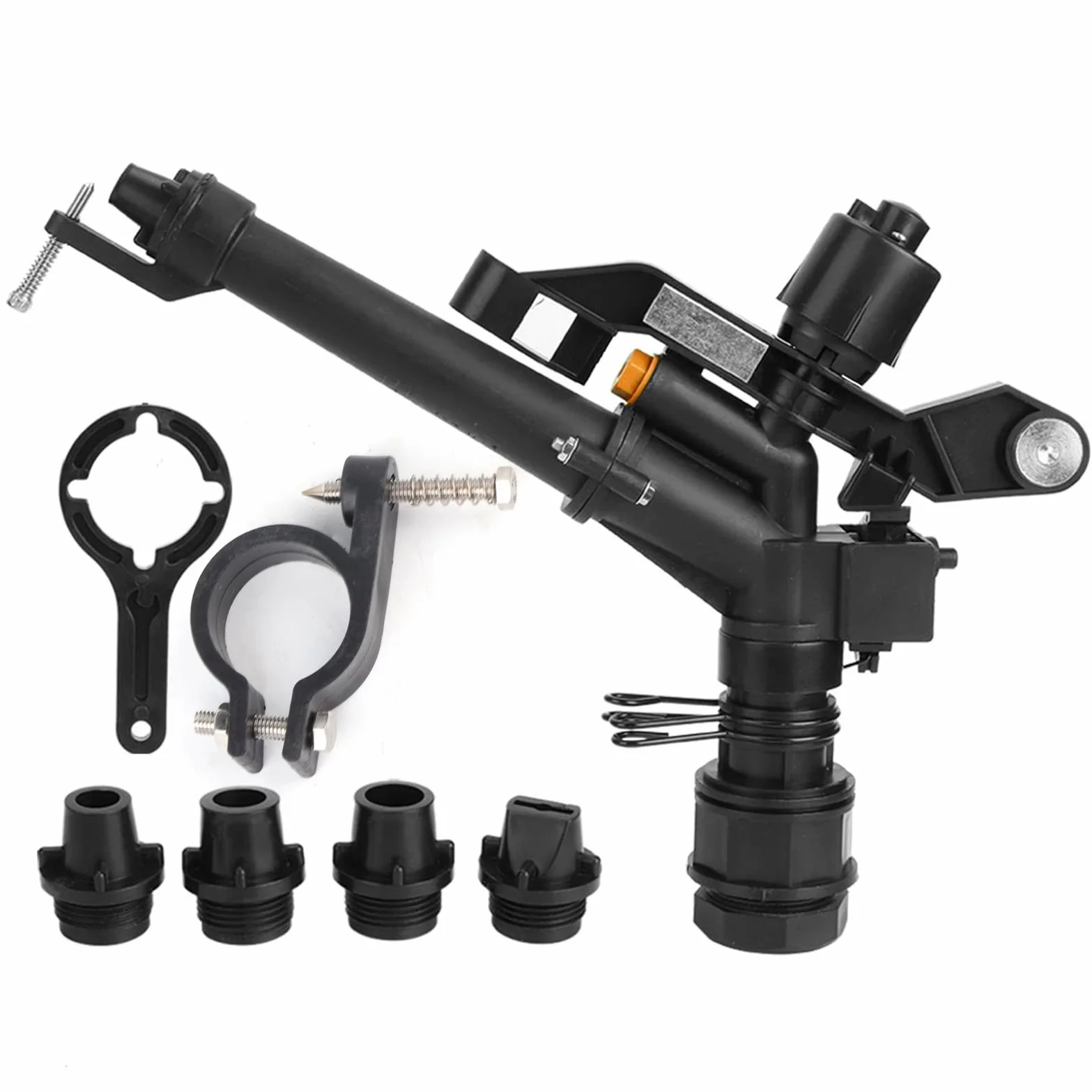 Aspersor de Riego, Aspersor de Césped Giratorio Ajustable de 360 ​​Grados, Rociador de Brazo Oscilante de Rosca Hembra DN25 de 1,5 A 1 Pulgada para Jardín, Patio, Césped, Granja