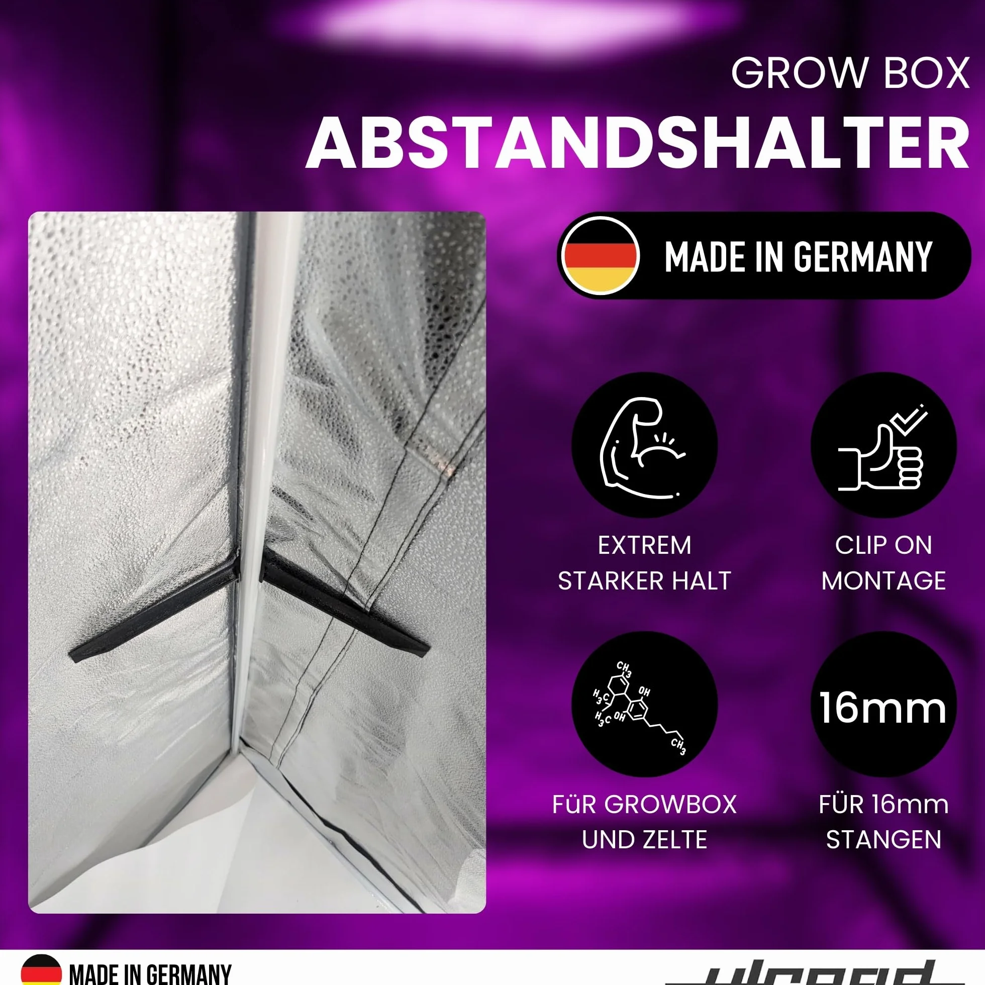 4 piezas de repuesto para Grow Box Fixture Poles Space Booster Tienda Armario Armario de 16 mm Barras de fijación Accesorios para Growbox para Growbox Secret Jardin para Growpro para Homebox