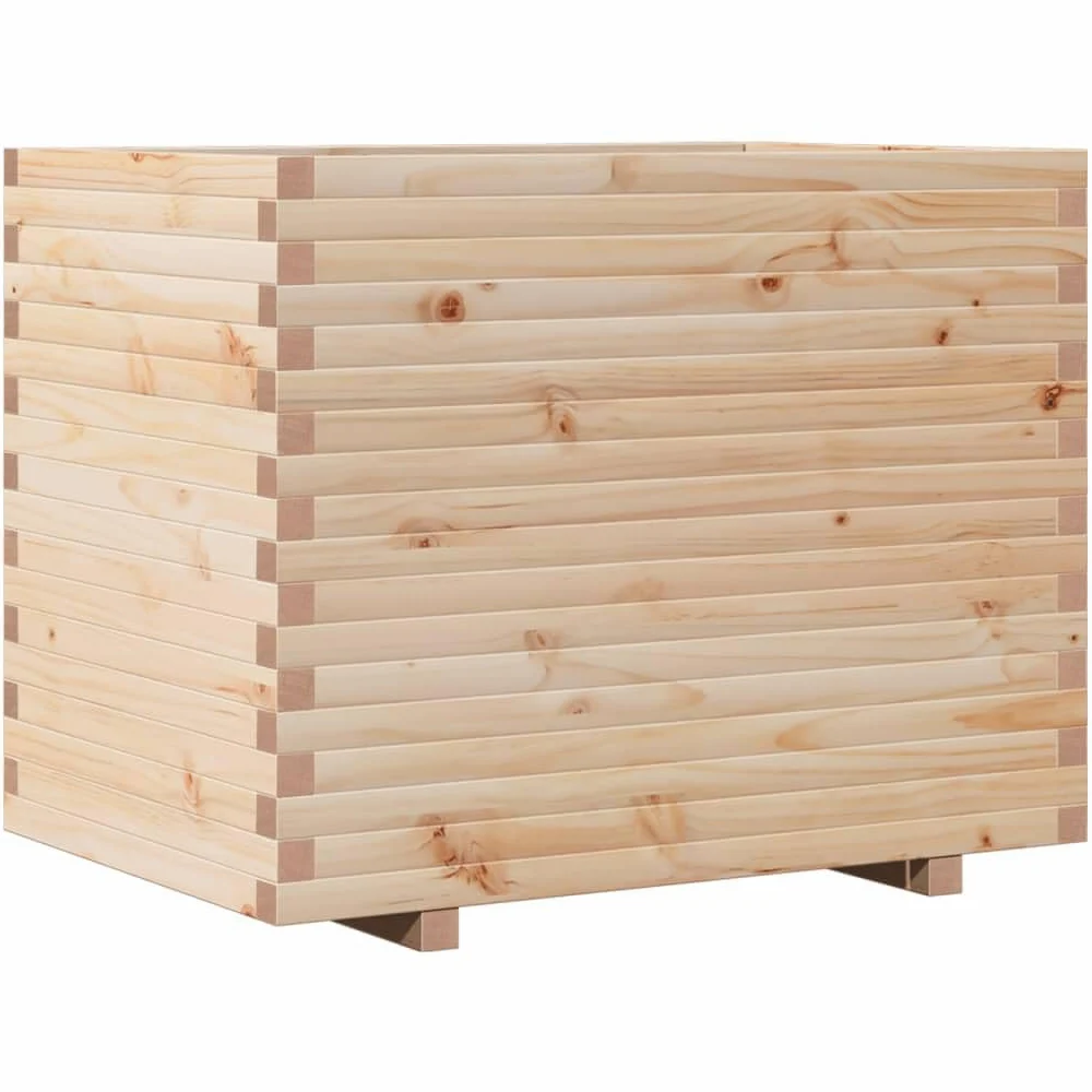 Macetero de madera maciza de pino, 90 x 60 x 72,5 cm, bancal elevado para jardín, balcón y terraza, resistente cama elevada para verduras y flores