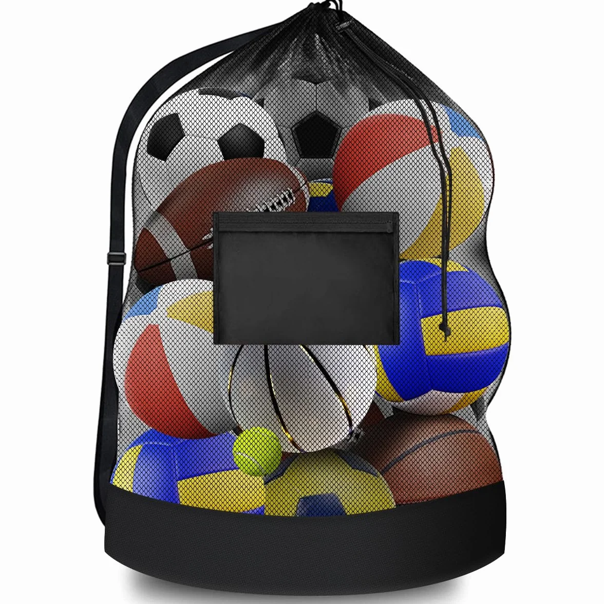 Bolsa para balones de fútbol 76x102 cm malla 8-15 balones con cordón y correa
