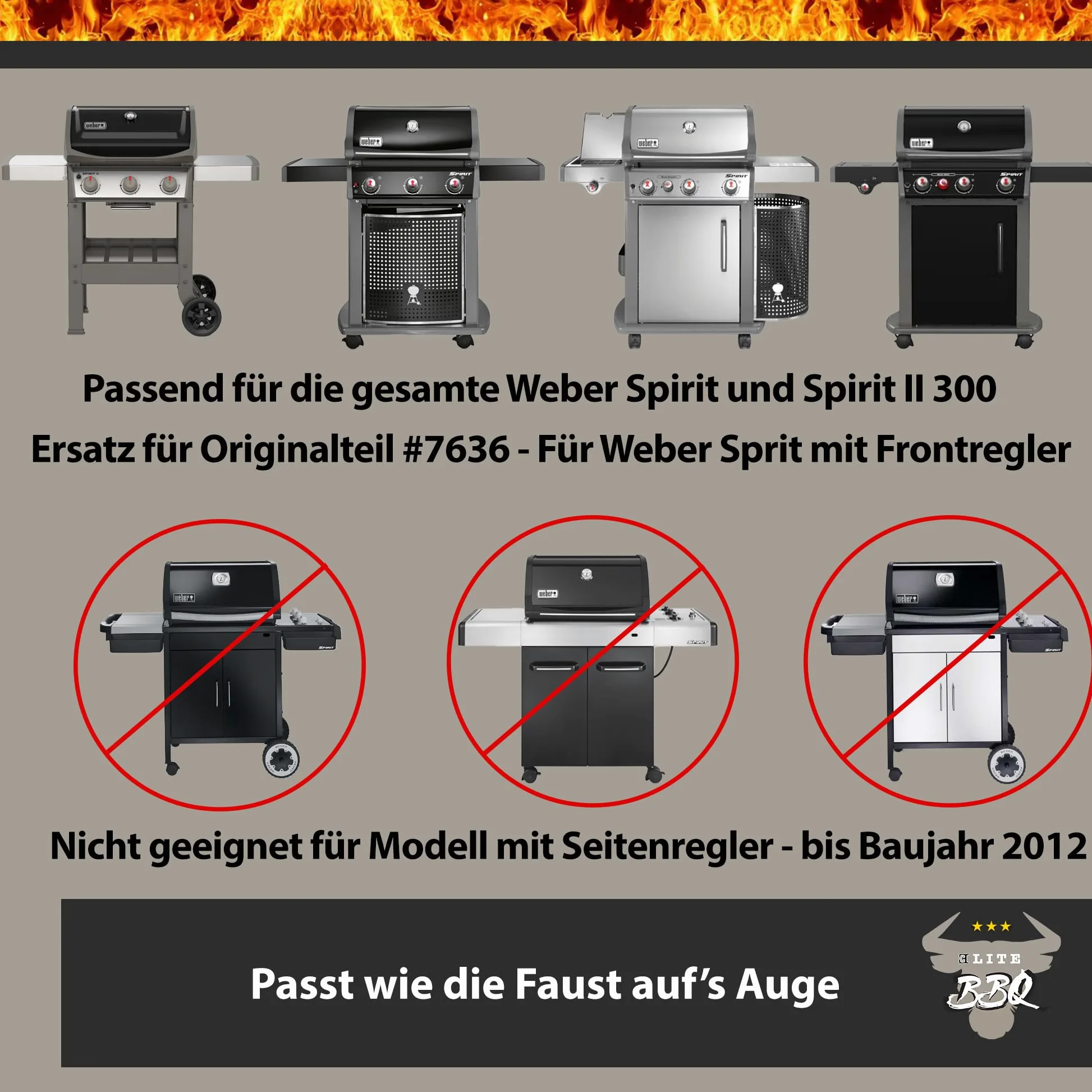 ELITE BBQ Rieles aromáticos adecuados para Weber Spirit 320, Flavorizer Bars Spirit 320, Flavorizer Bars Spirit 320, barras aromáticas de acero inoxidable, Weber Flavorizer Bars Spirit 320, Weber