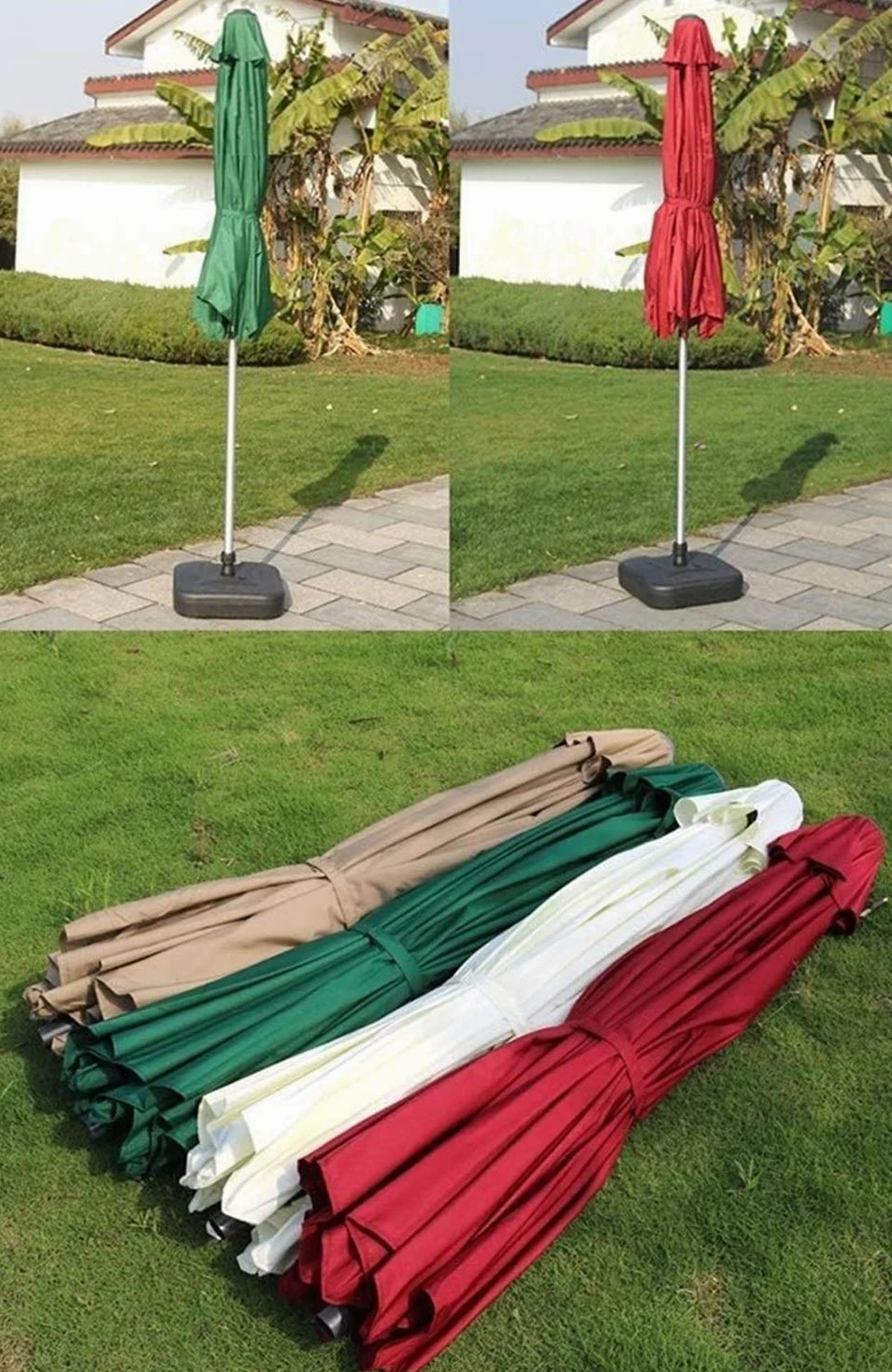 Sombrillas de jardín para exteriores Sombrillas de 9' Sombrilla de mesa para exteriores Caqui - Sombrilla de jardín con manivela y 8 varillas resistentes, para terraza, patio trasero y piscina
