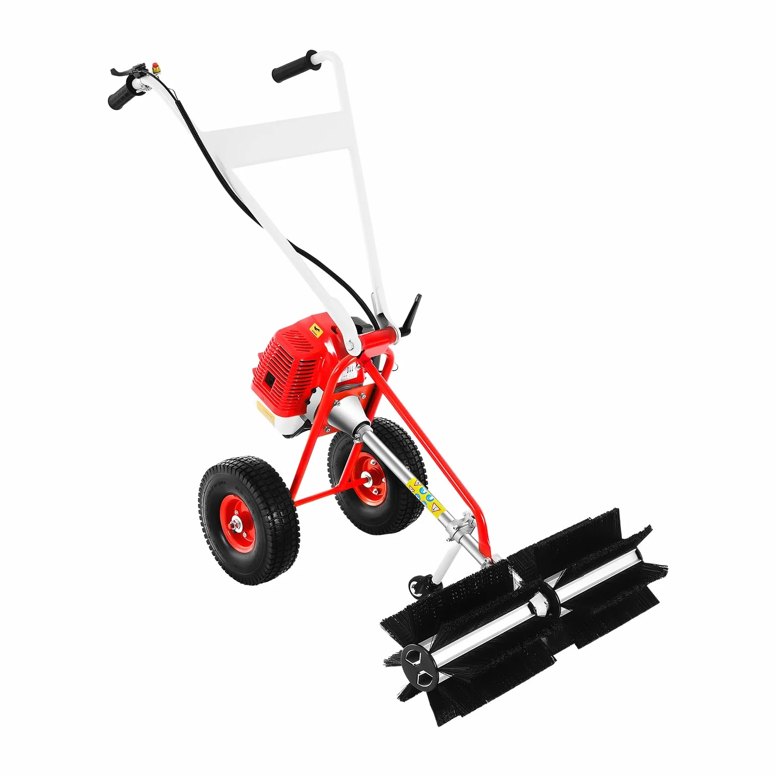 Barredora de gasolina, arranque eléctrico, pala de nieve, 43 cc, 1,7 CV, herramienta de limpieza para césped artificial