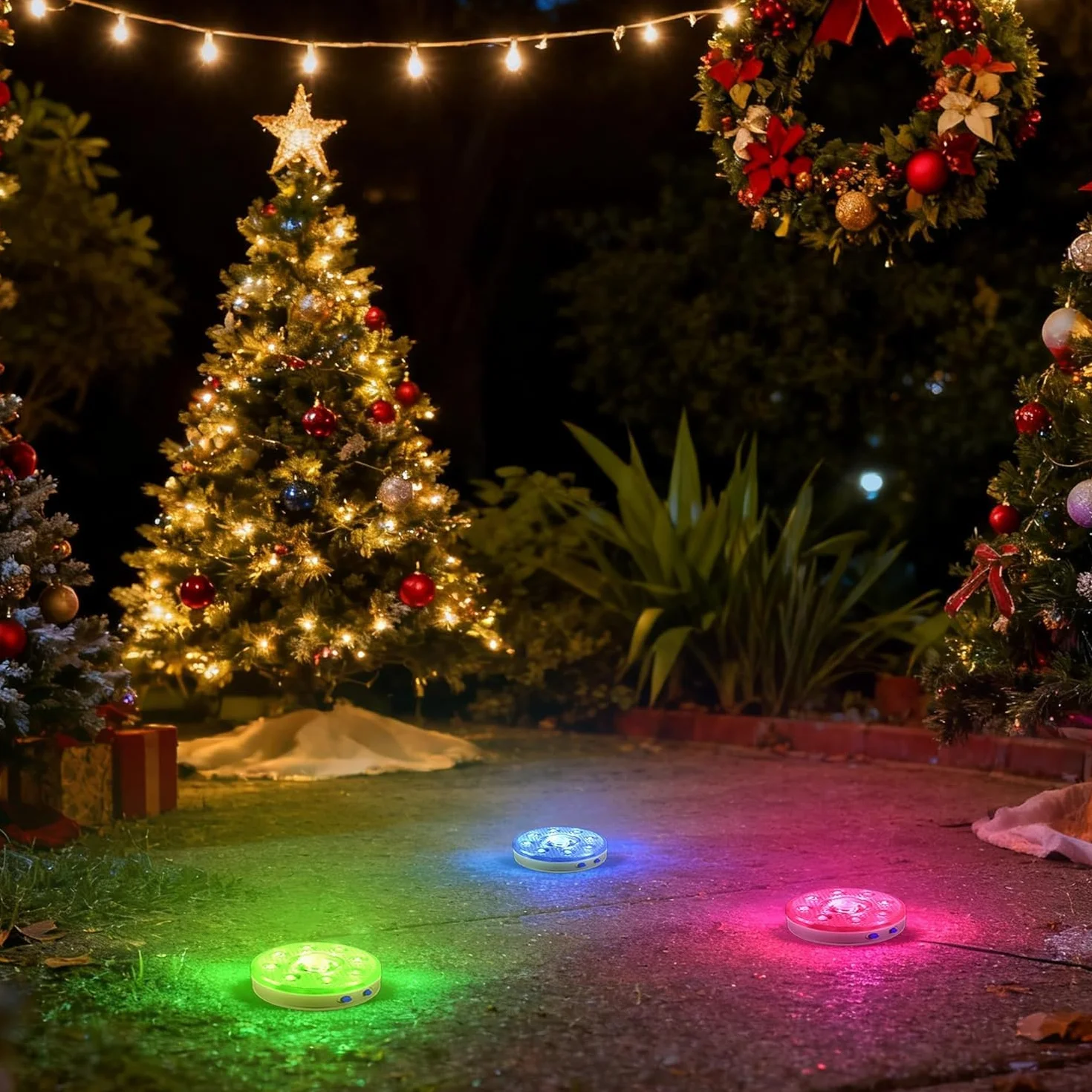 idyl light Lote de 4 lámparas sumergibles recargables para piscina con mando a distancia, impermeables, carga submarina, control de pilas con cambio de color, luces flotantes magnéticas para