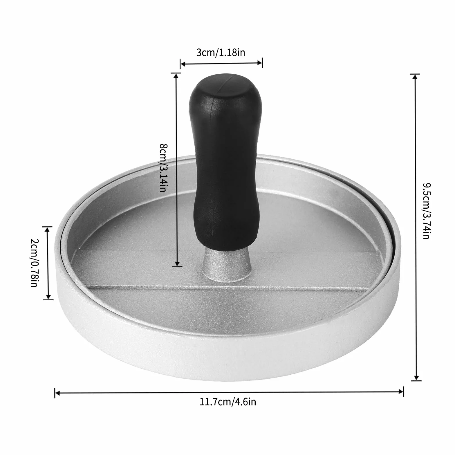 Hamburguesera con 100 hojas de papel para hornear, juego de prensa de hamburguesas de aluminio fundido para deliciosas hamburguesas, hamburguesas, barbacoas, prensa de hamburguesas con recubrimiento a