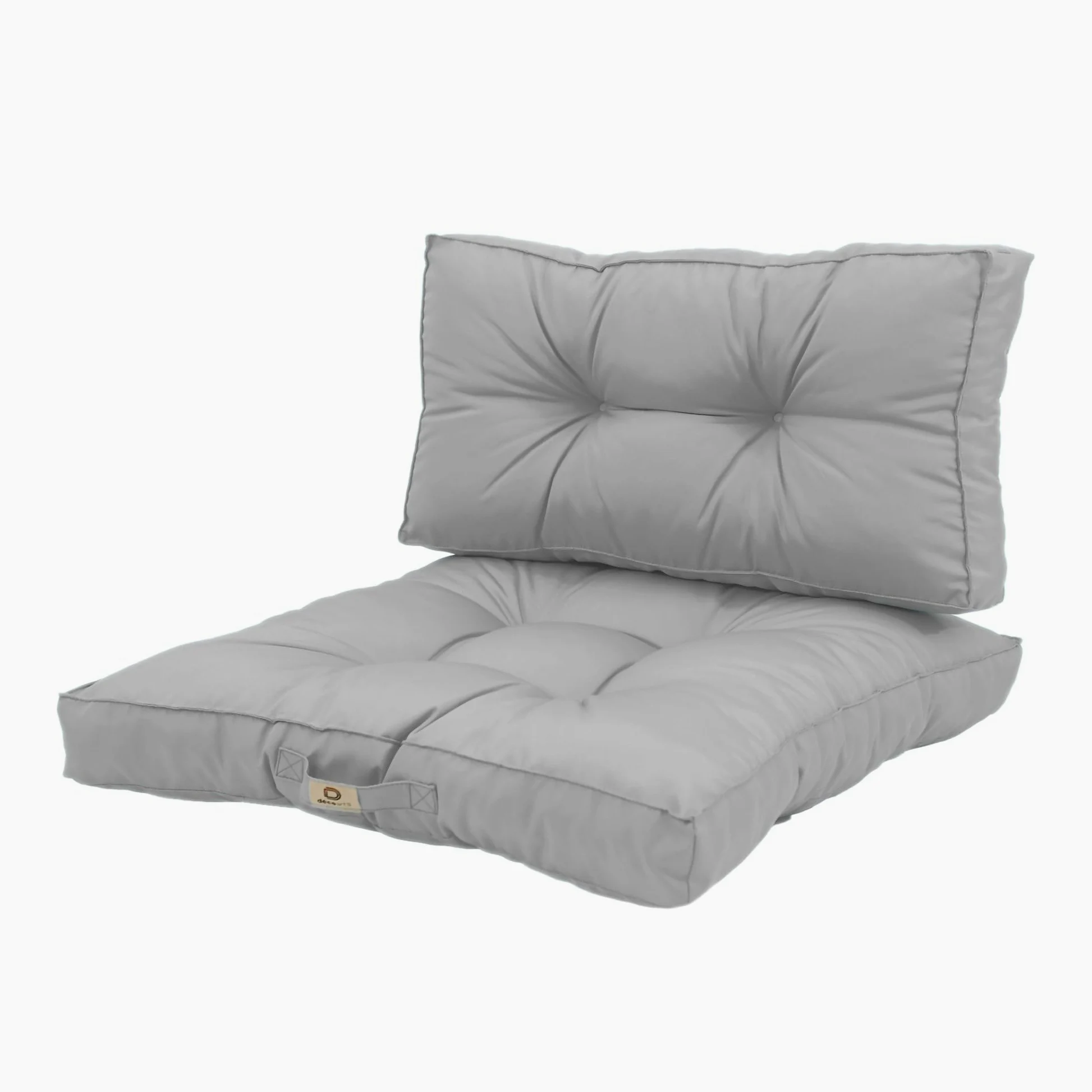 Cojines Exterior para salón de jardín - Ideal para terraza, balcón y salón de Exterior - 60x60 cm - Acolchado, Impermeable y Anti-UV - Gris Guijarro - DÉCO Arts