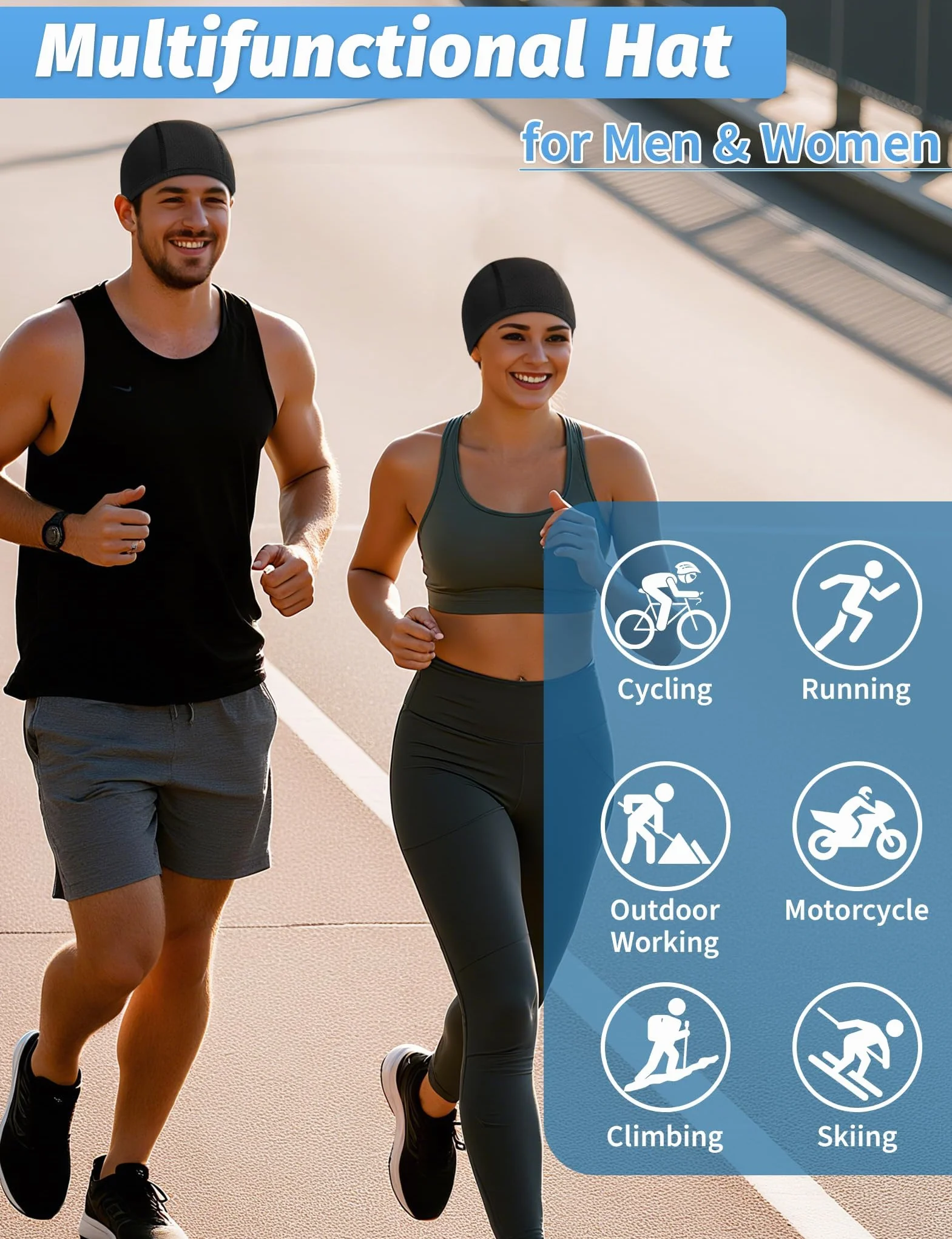 Becellen Gorro Bici Verano Transpirable Malla Sotocasco Ciclismo Running Multifuncional Skull Cap