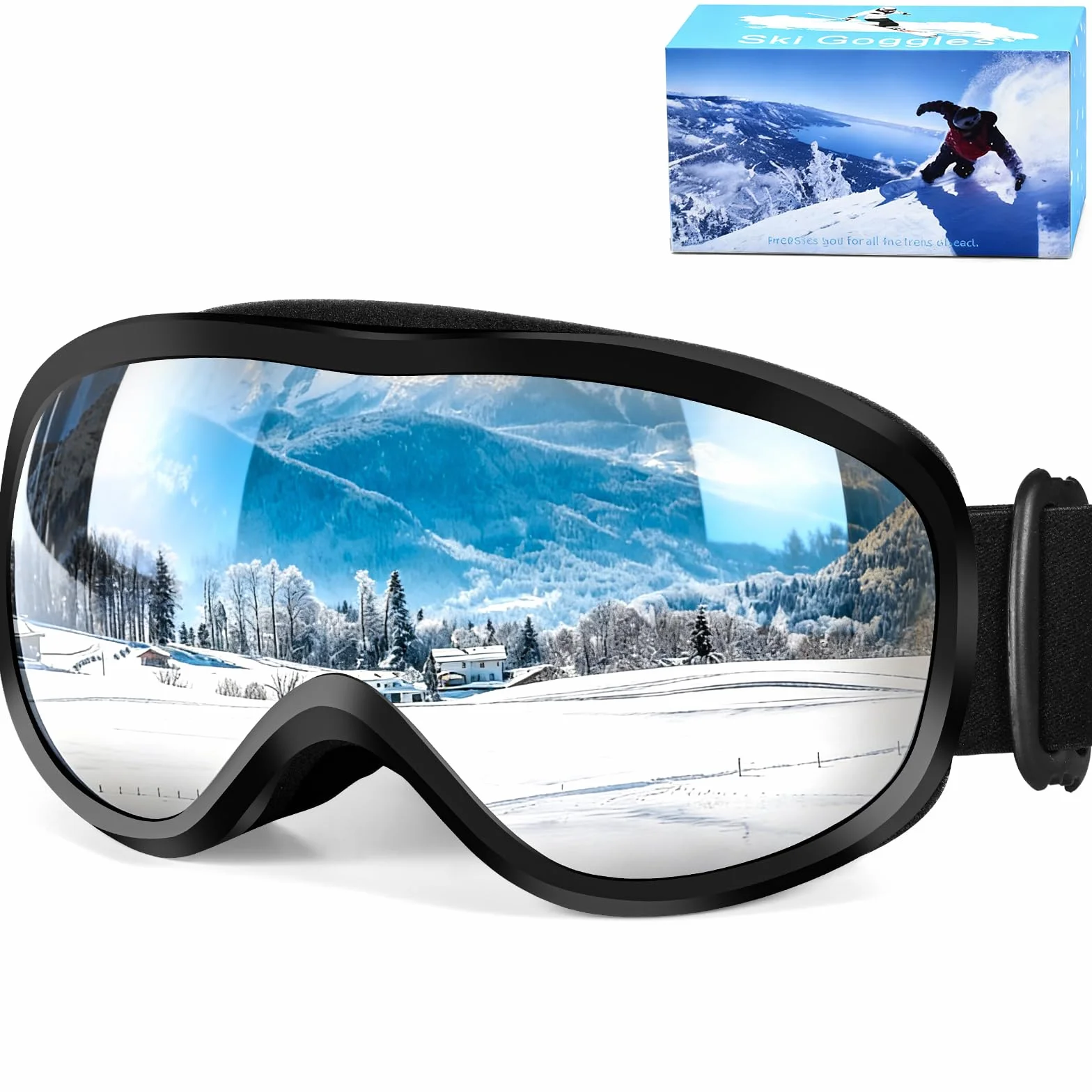 Gafas de Esquí Máscara Snowboard Anti Niebla Protección UV Hombre Mujer Adultos