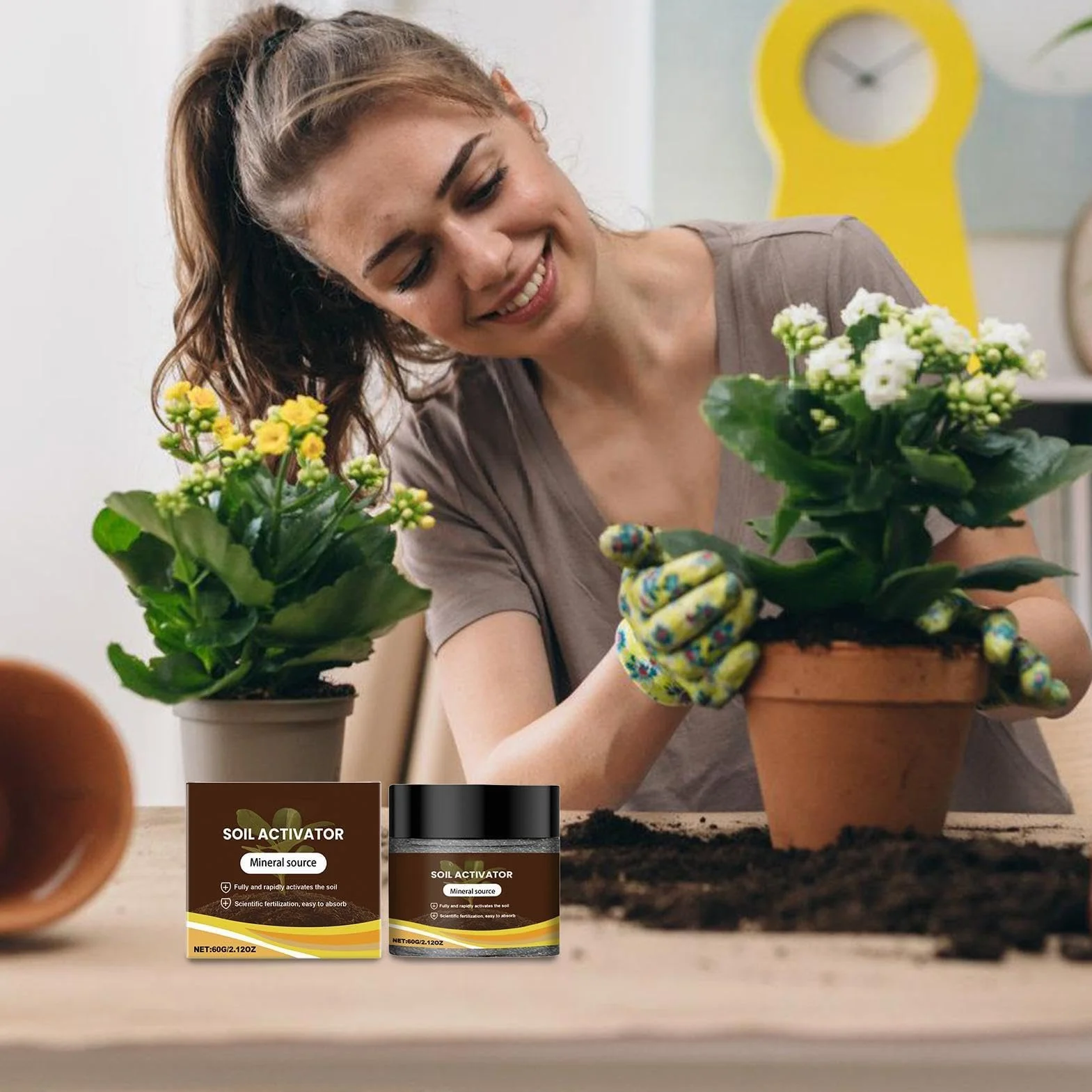 Activador de suelo en polvo, acondicionador y aflojador de suelo soluble en agua, revitaliza el suelo compactado, para plantas de interior, hortalizas, flores y céspedes (3pcs)