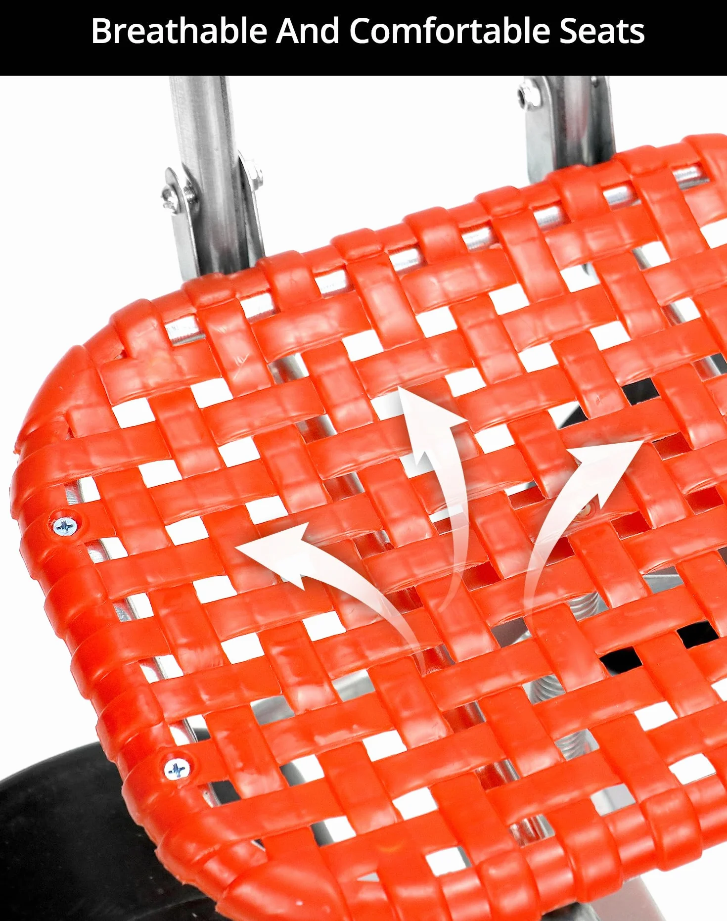 QWORK® Asiento de jardín giratorio 360° con ruedas regulable en altura rojo