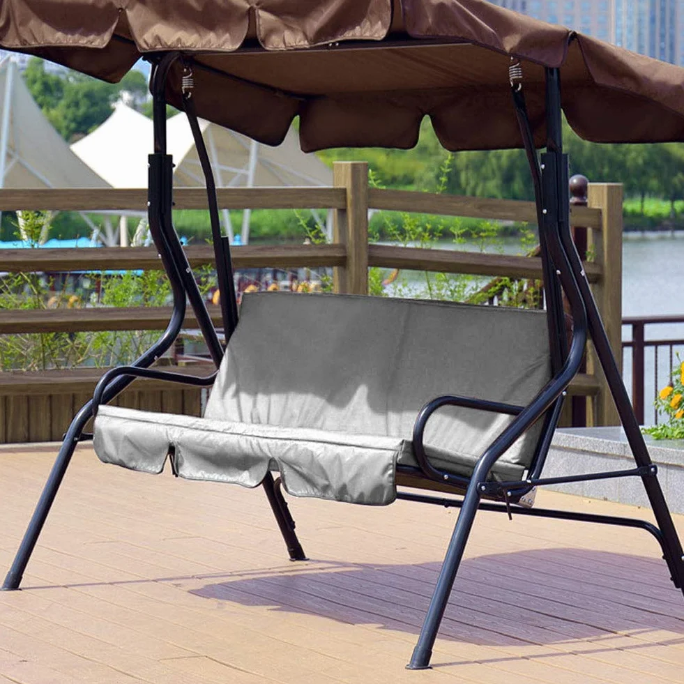 Socobeta Cojín de Columpio de 3 plazas Funda de Asiento de Columpio fácil de Limpiar para Patio para Patio(Gray)