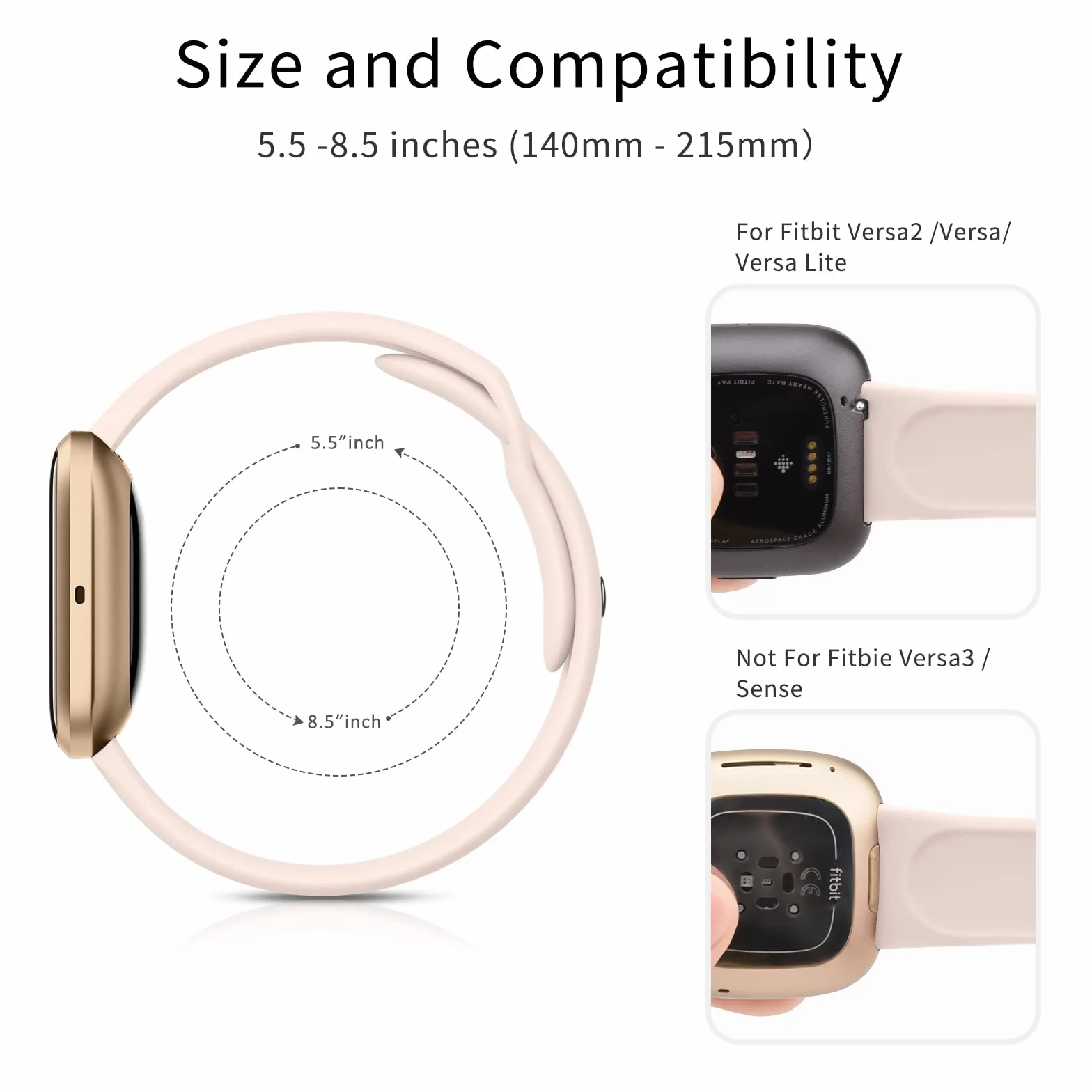 Correa para Fitbit Versa 2/Versa/Versa Lite, Pulsera de Repuesto Ajustable - 3 Piezas