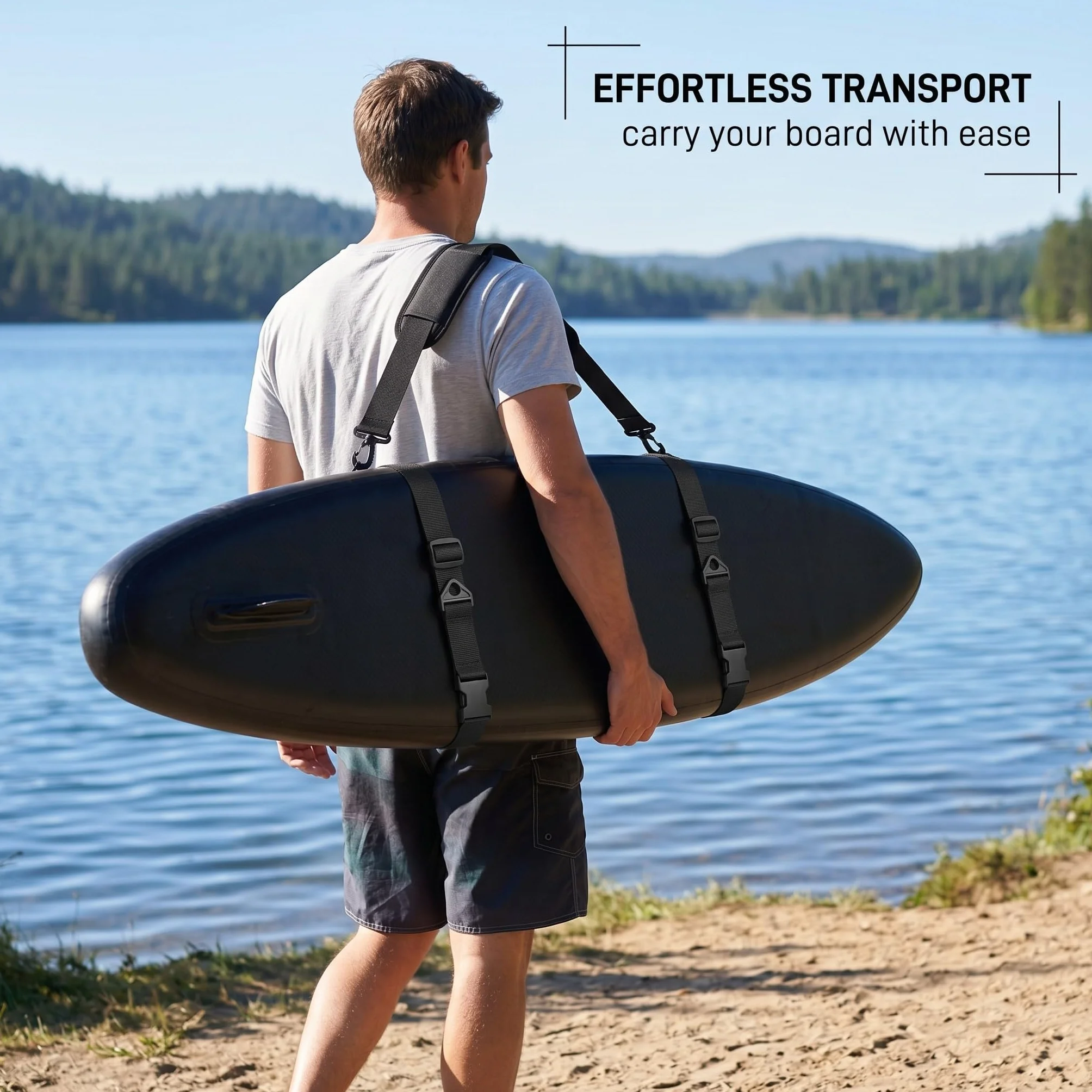 Correa de Transporte Ajustable y Reforzada para Kayak, SUP, Tabla de Surf