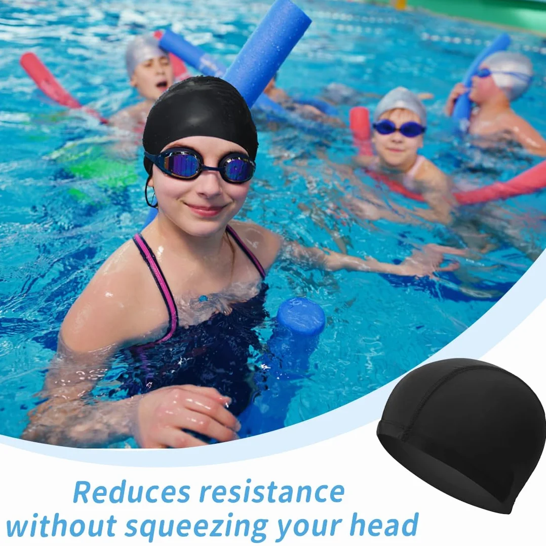 WeddHuis Gorro de Natación Elástico para Piscina Mujer Hombre Pelo Largo Corto