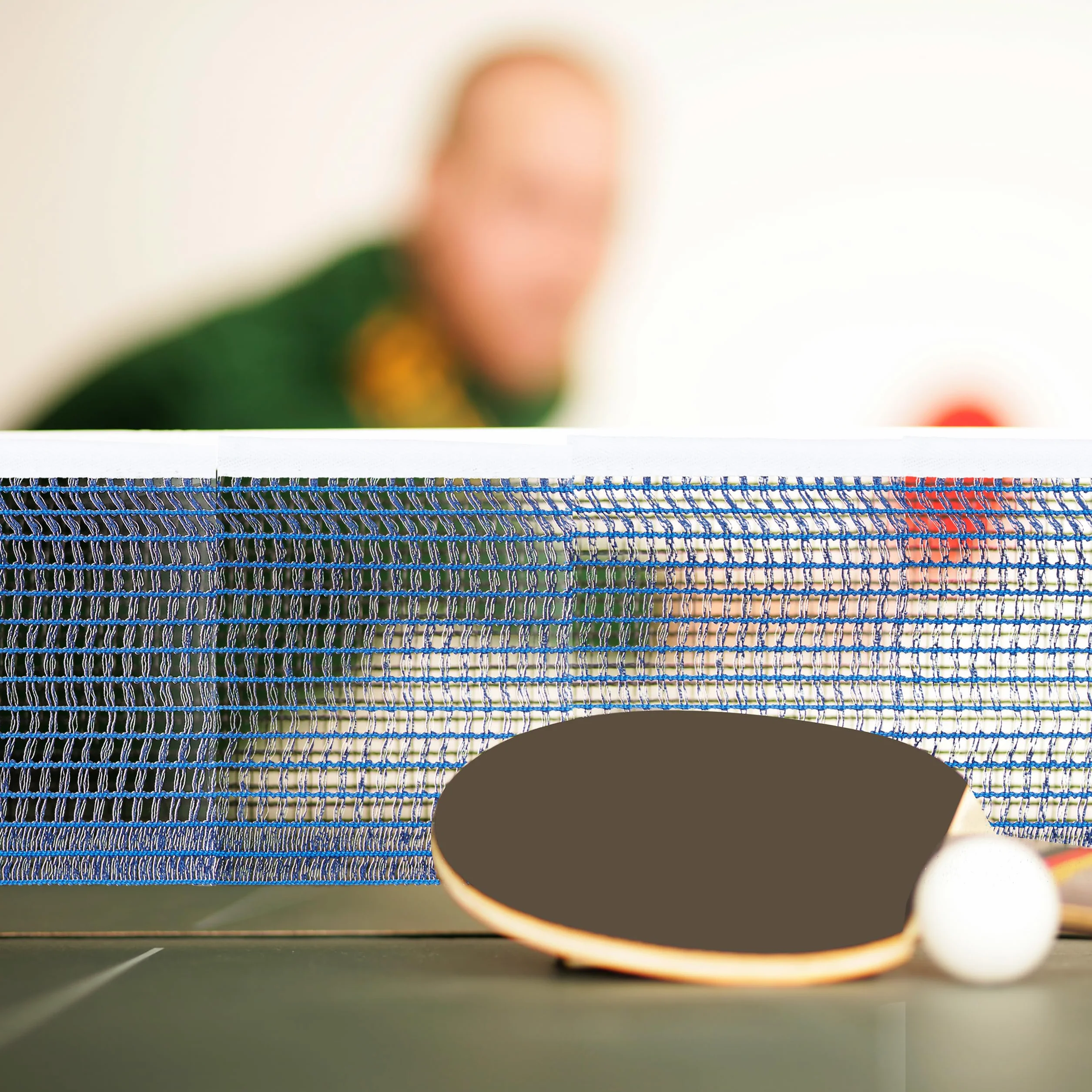 Relaxdays Ping Pong Tenis de Mesa Profesional 19.2 x 23.5 cm 2 Postes Red Azul