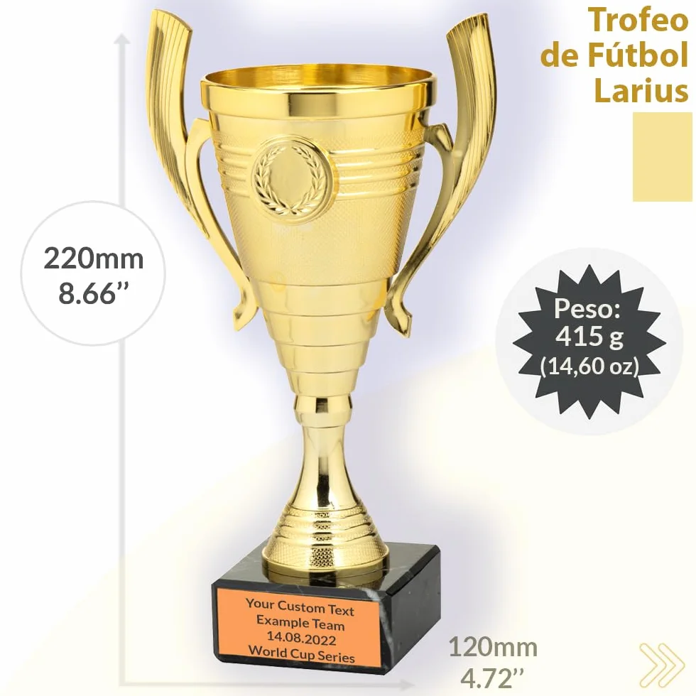 Trofeo Universal Larius de 22 cm con Base de Mármol Personalizable para Deportes y Premios