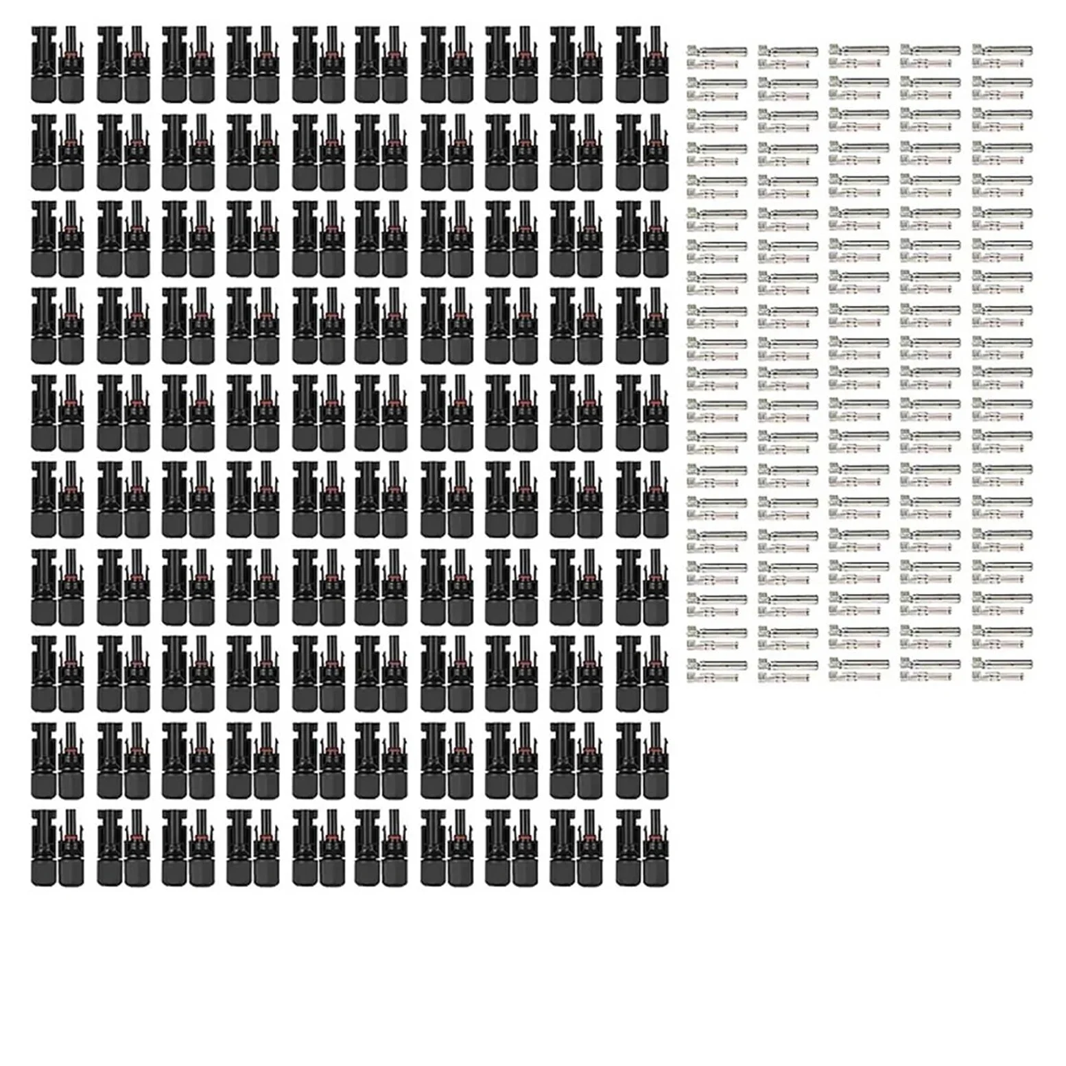 Kit de Conectores for Paneles solares (600/400/200/100/10 Piezas), Enchufe fotovoltaico de 1000 V CC y 30 A, for Cable MC fotovoltaico de 2,5/4/6 mm²(200pcs(100pairs))