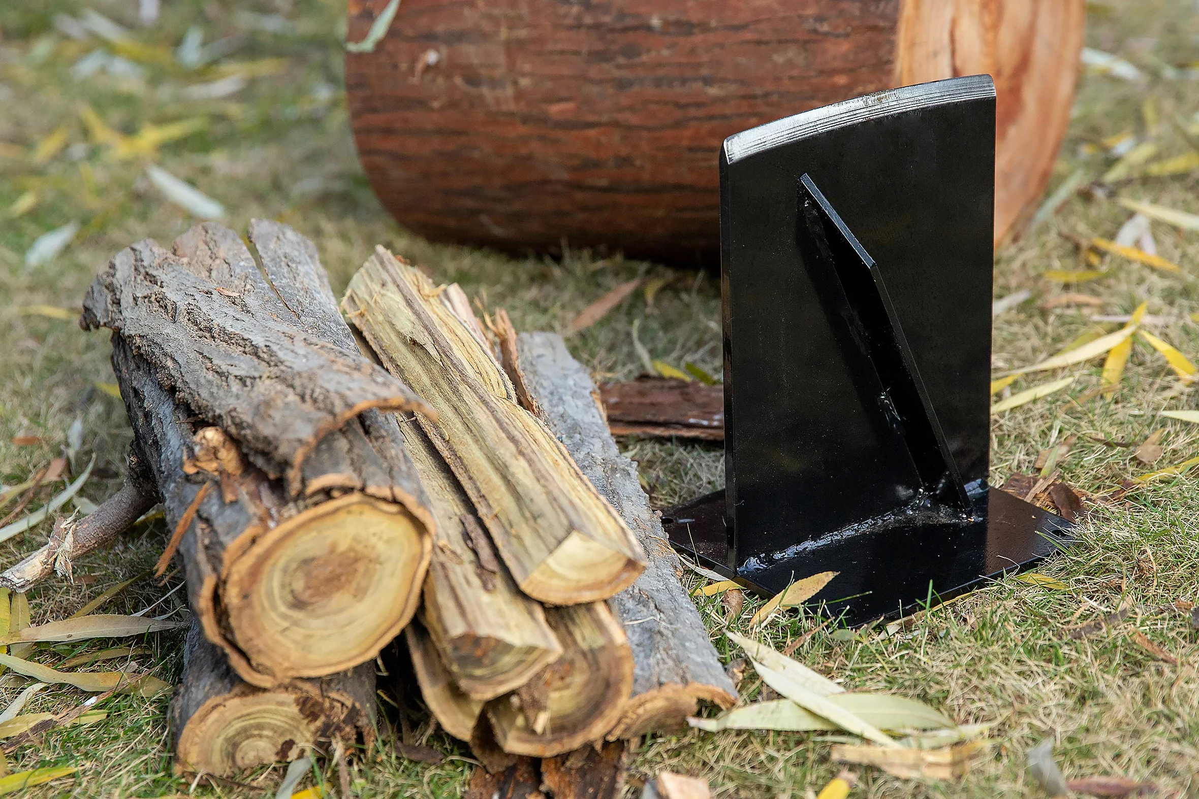 Cortadora de leña de Acero Estructural, cuña manual, para estufas y chimeneas, Negro