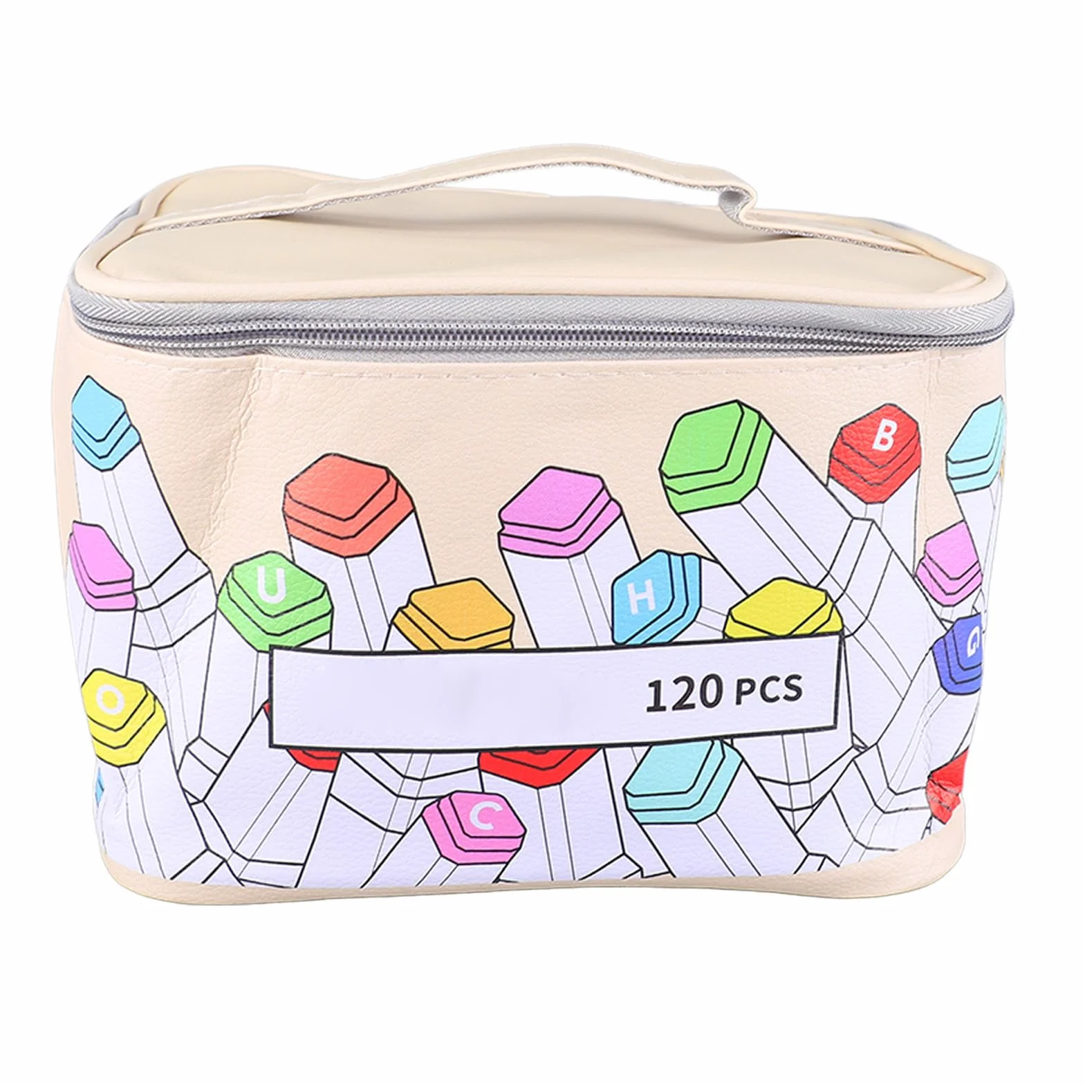 KIMISS Bolsa de Almacenamiento para Rotuladores, Estuche para Rotuladores de Acuarela de Cuero PU, Bolsa para Rotuladores para Juego de 120 Marcadores de Colores
