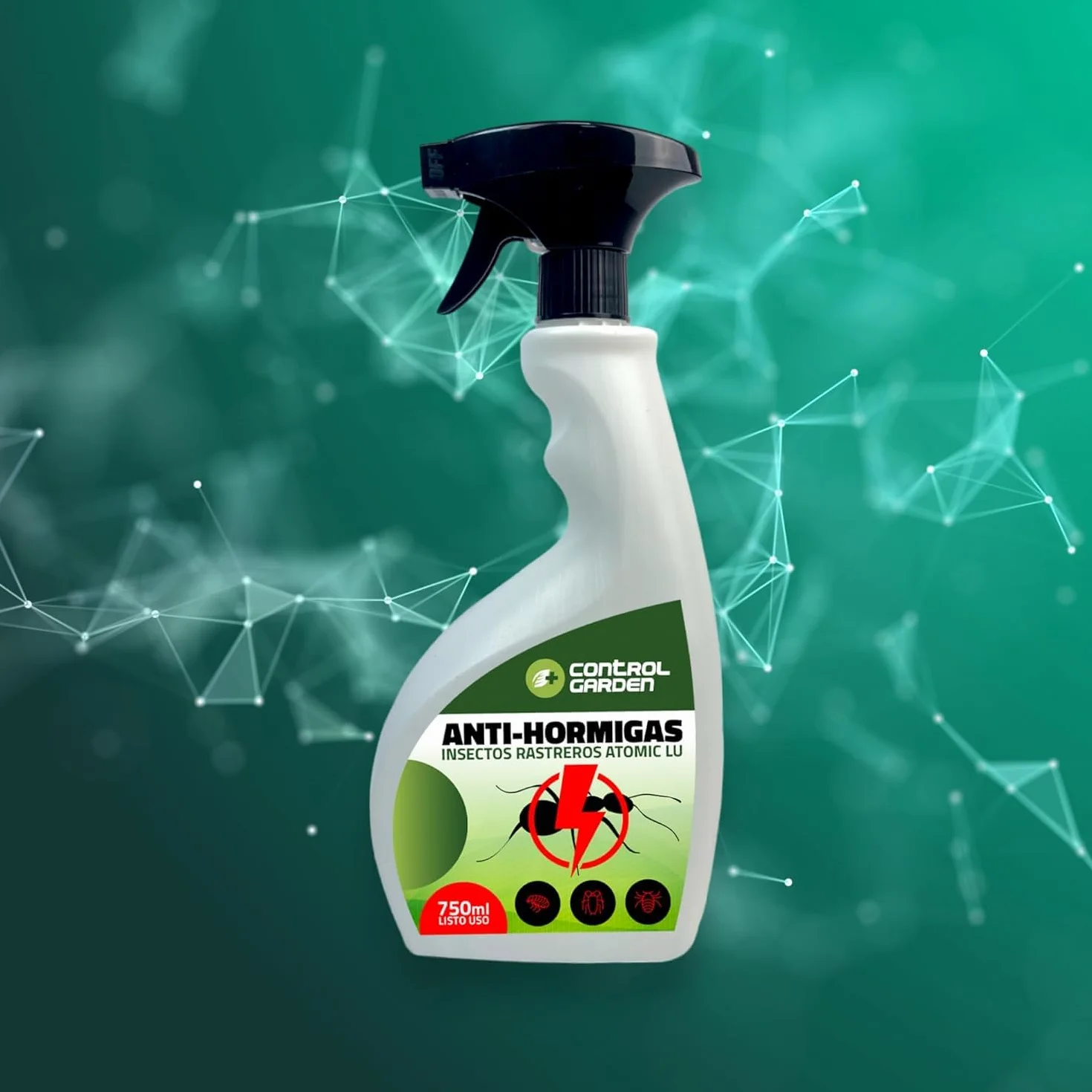 CONTROL GARDEN Pack AntiHormigas Talquera 600 GR + Spray 750 ML | Solución Definitiva Elimina Hormigas, Hormigueros y Colonias | Apto Interior y Exterior | Chinches, Cucarachas e Insectos Rastreros