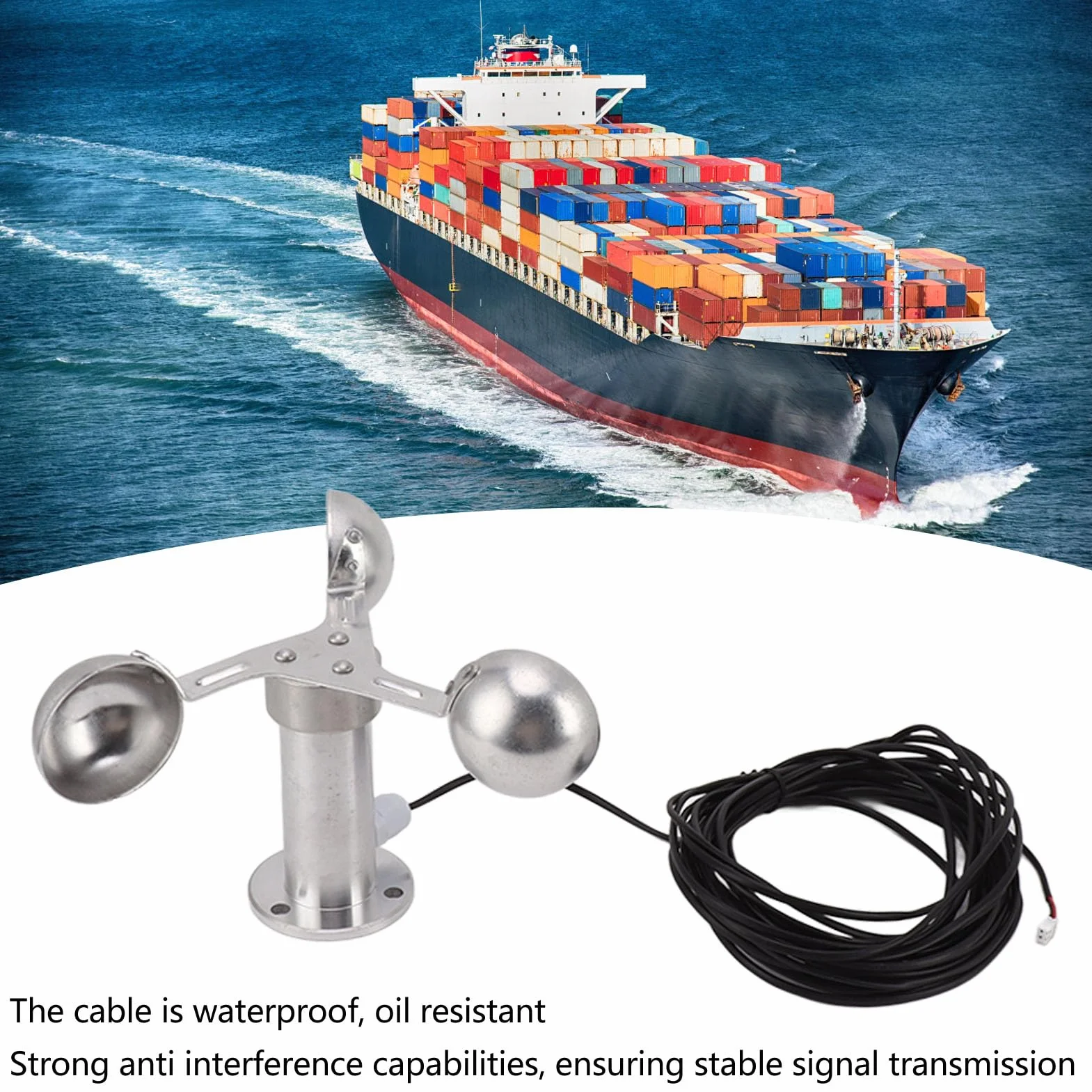 Sensor De Velocidad Del Viento Anemómetro De 3 Tazas De Aleación De Aluminio De 0 A 3,8 V, Ideal Para Centrales Eléctricas Y Monitoreo Meteorológico