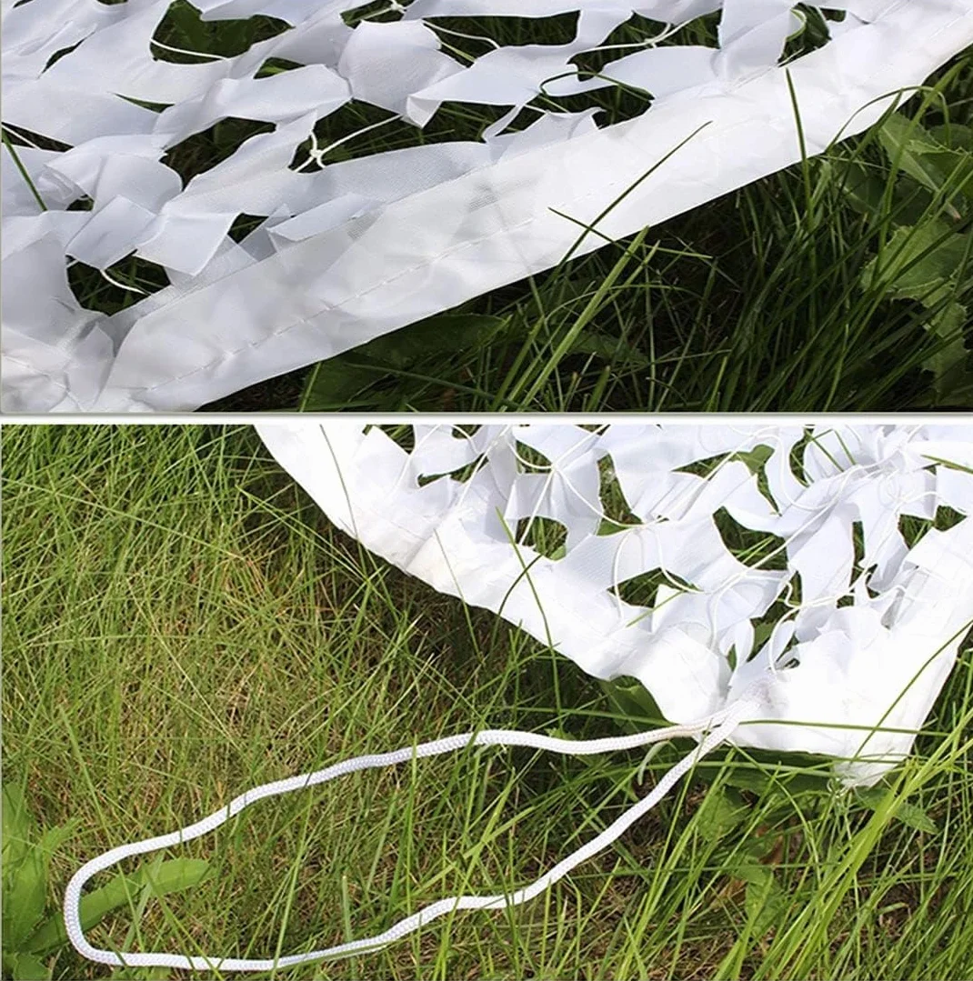 Red de camuflaje militar blanco/nieve 2x2m 6.6x6.6ft anti-UV protección solar para terraza jardín