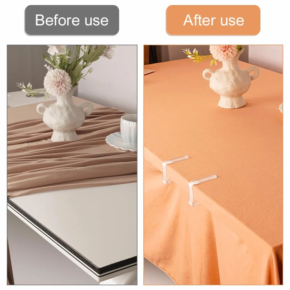 AUAUY 27 Piezas Sujeta Manteles para Mesas, Transparentes Plastico Sujeta Manteles de Mesa Exterior, Sujeta Manteles, Pinzas Sujeta Manteles, Pinzas Mantel Mesa Exterior Plastico para Interior