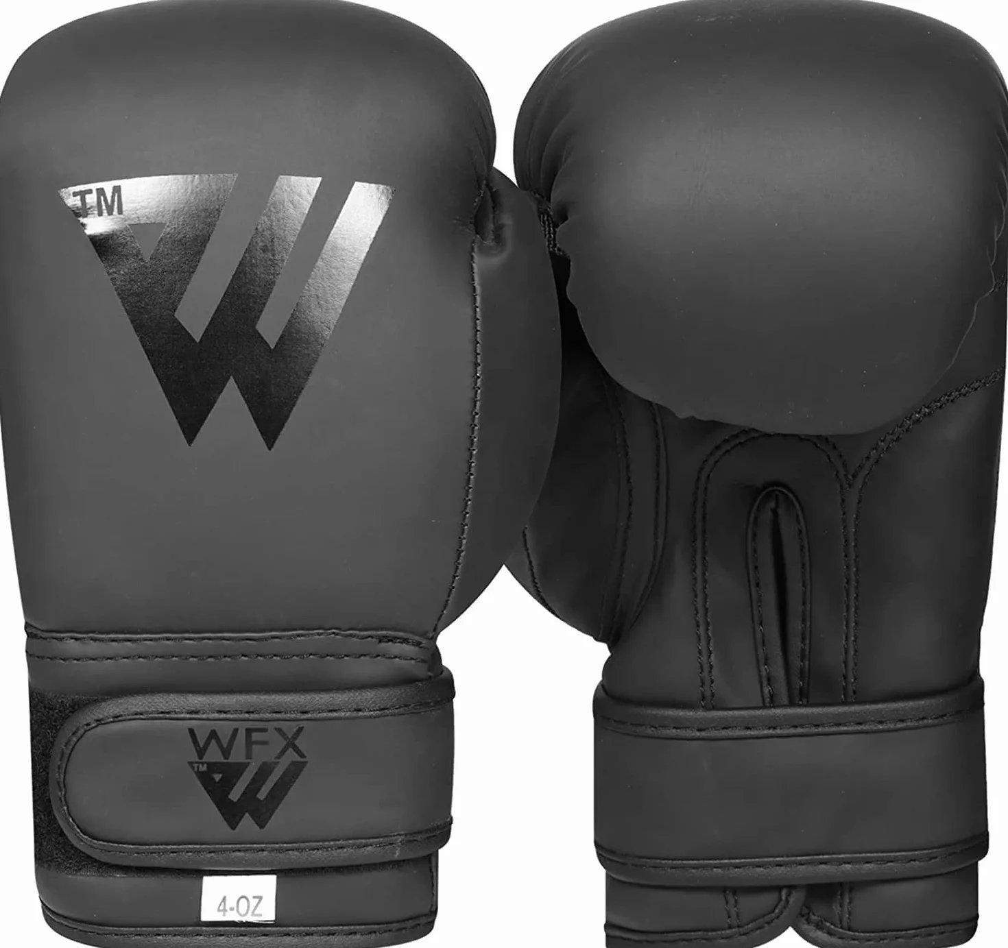 WFX Guantes de boxeo para niños 56.7g 113.4g 170.1g entrenamiento artes marciales mixtas saco boxeo kickboxing Muay Thai negro