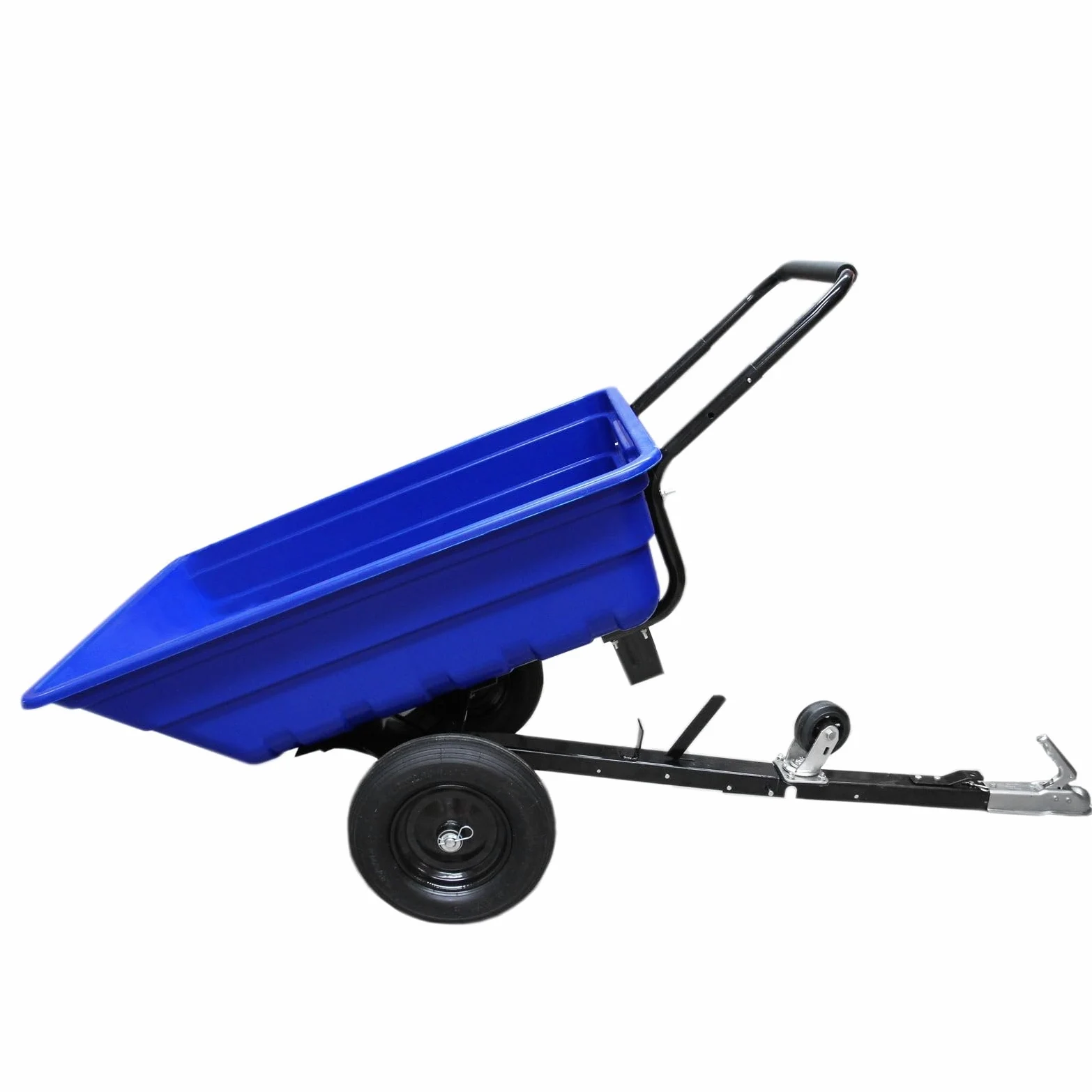 Remolque Basculante con Neumáticos de Carretera para Jardinería Paisajismo ATV Tractor Césped Quad Cuatriciclo Cuatrimoto Vehículo Utilitario Capacidad Carga 295kg 650lbs con Guantes Jardín Gratis