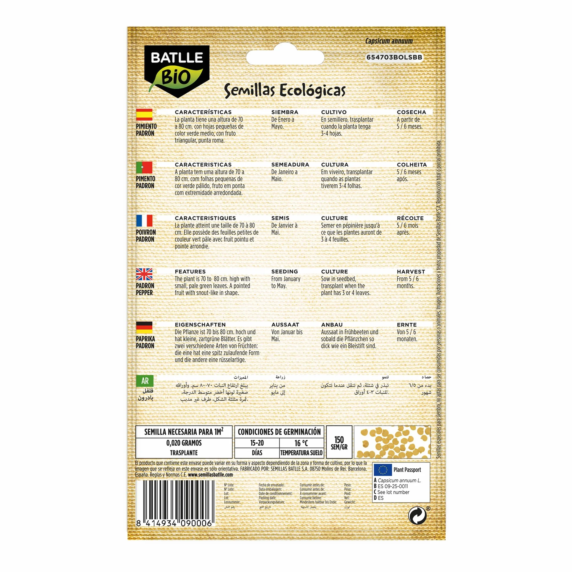 Semillas Batlle Pimiento PADRON - ECO
