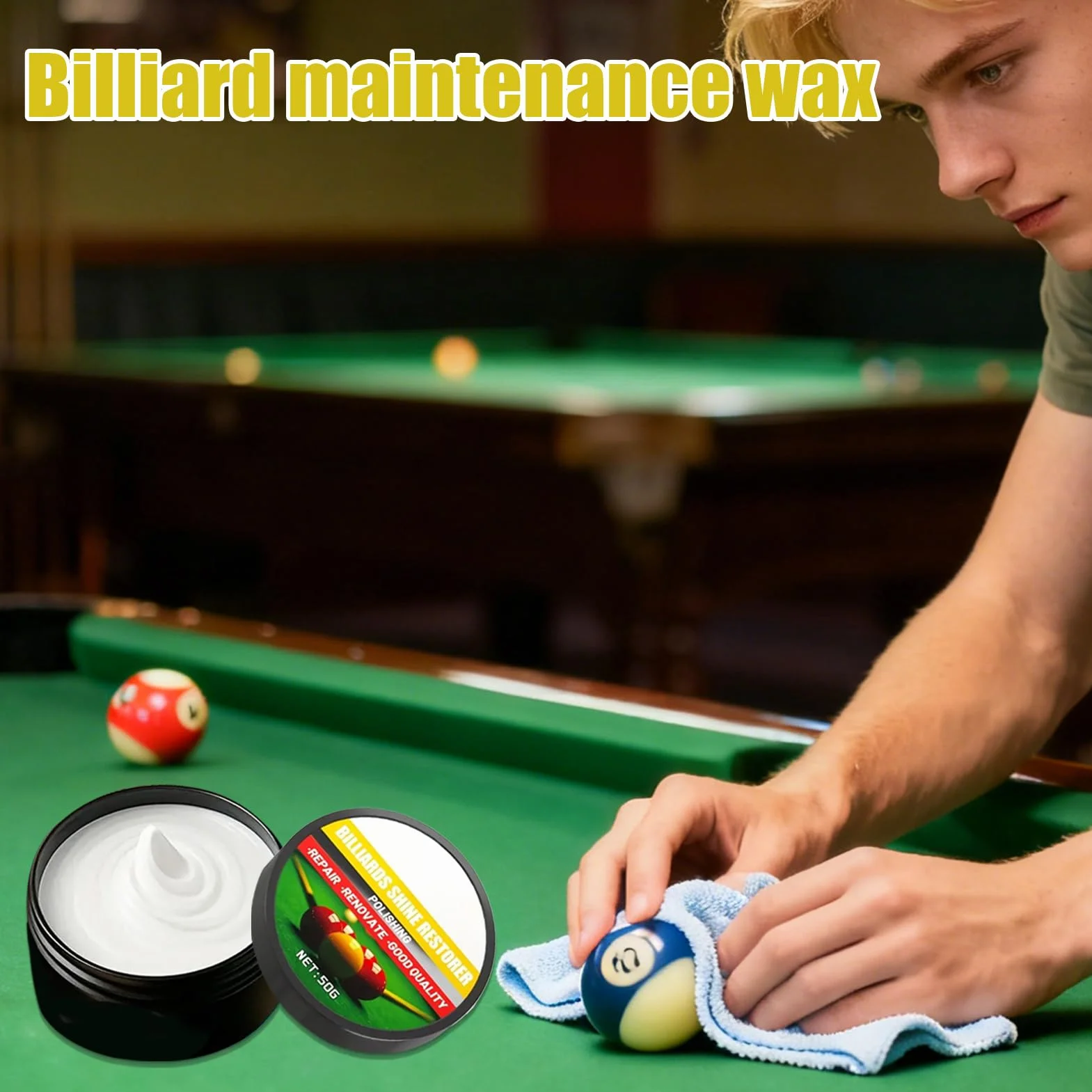 Mantenimiento Billar 50 g Pulido Limpieza Bolas Cir-e Brillante Protector