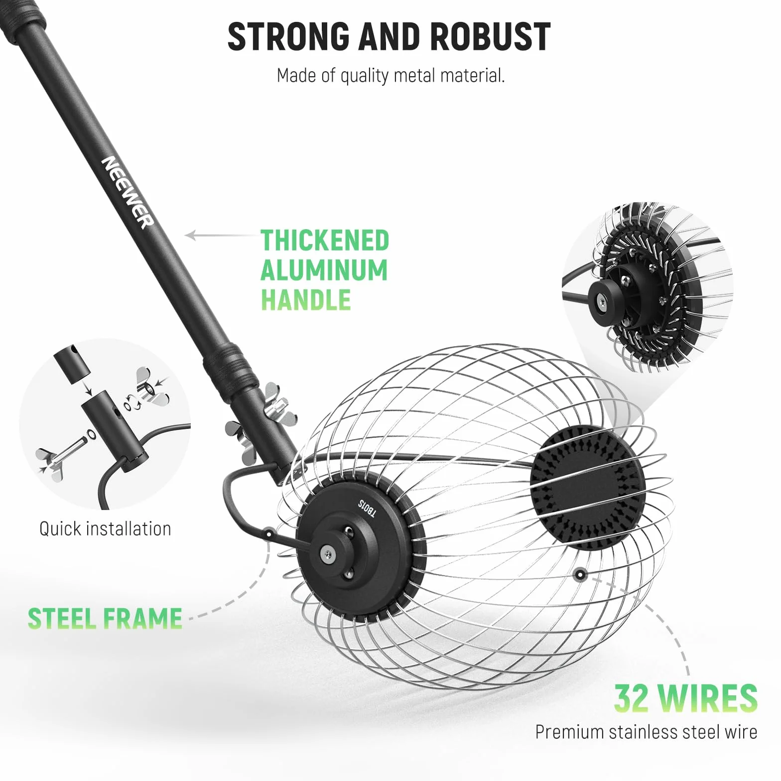 NEEWER TB01S+TB01B Pelotas Recogedor con Hopper Telescópico Recuperador con Ruedas Recolector Pickleball Bolsa Transporte Poliéster