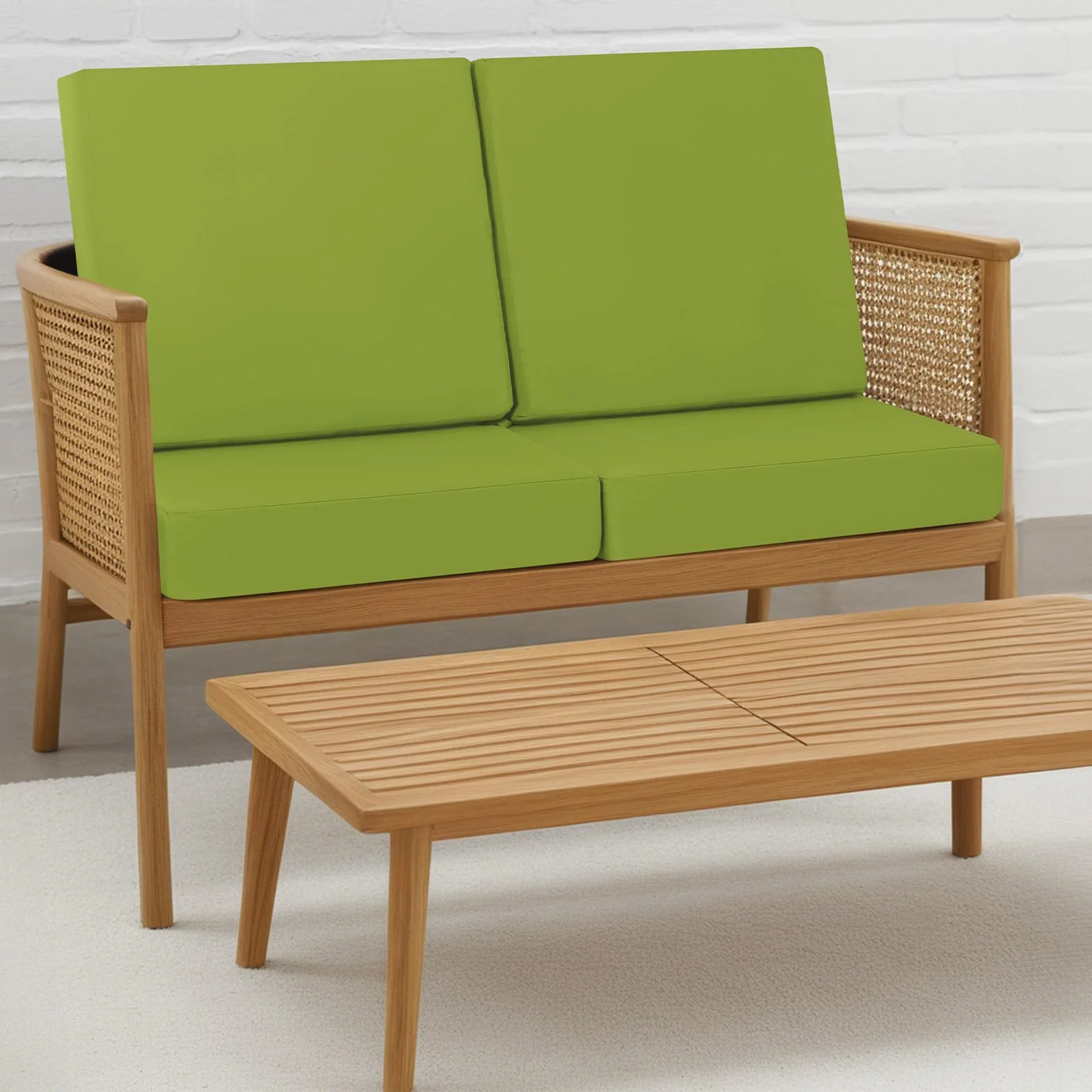 Cojines de asiento impermeables para exterior 50x50 cm 7 cm grosor ratán con lazos juego de 2