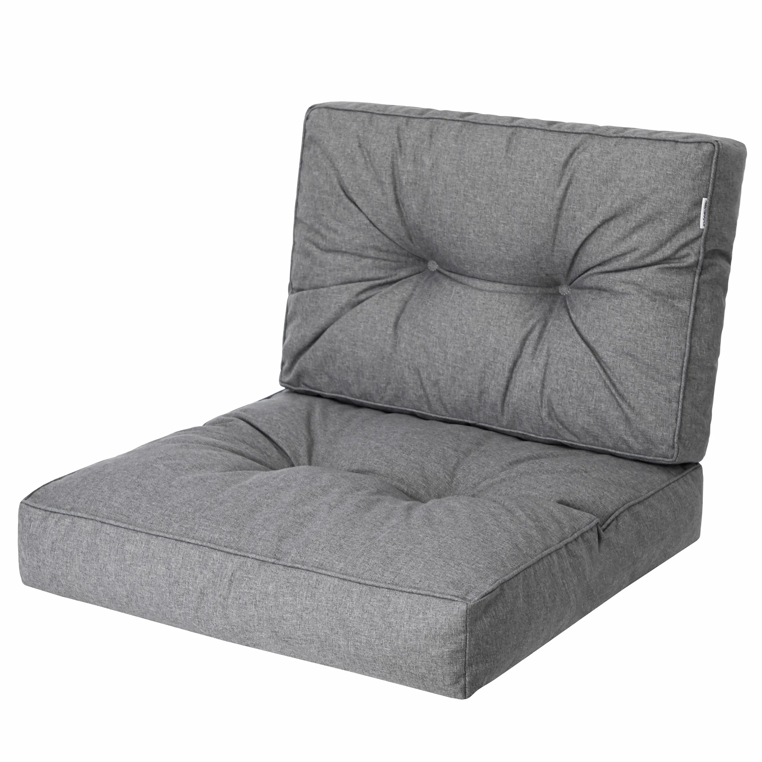 PillowPrim, Cojín para palé, cojín de ratán, para exteriores, cojín de asiento, cojín de silla, muebles de ratán, grafito, 70 x 70 cm