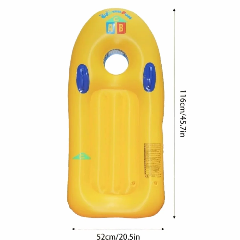 Tabla Bodyboard Hinchable para Niño con Asas 105 x 45 cm Juguete Acuático Playa Piscina