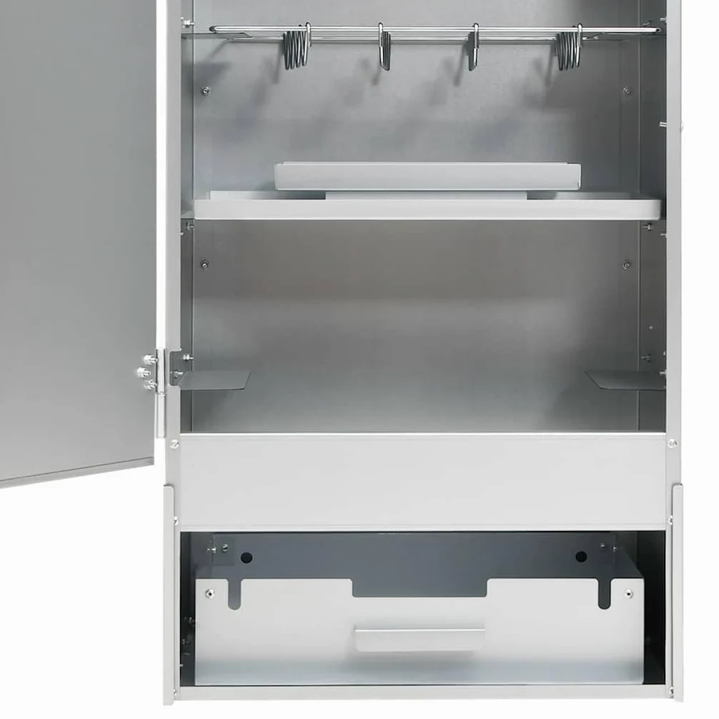 vidaXL Horno ahumador astillas Madera Acero galvanizado 44,5x29x83 cm, ahumador, Barbacoa de jardín, ahumador de jardín, Parrilla ahumador