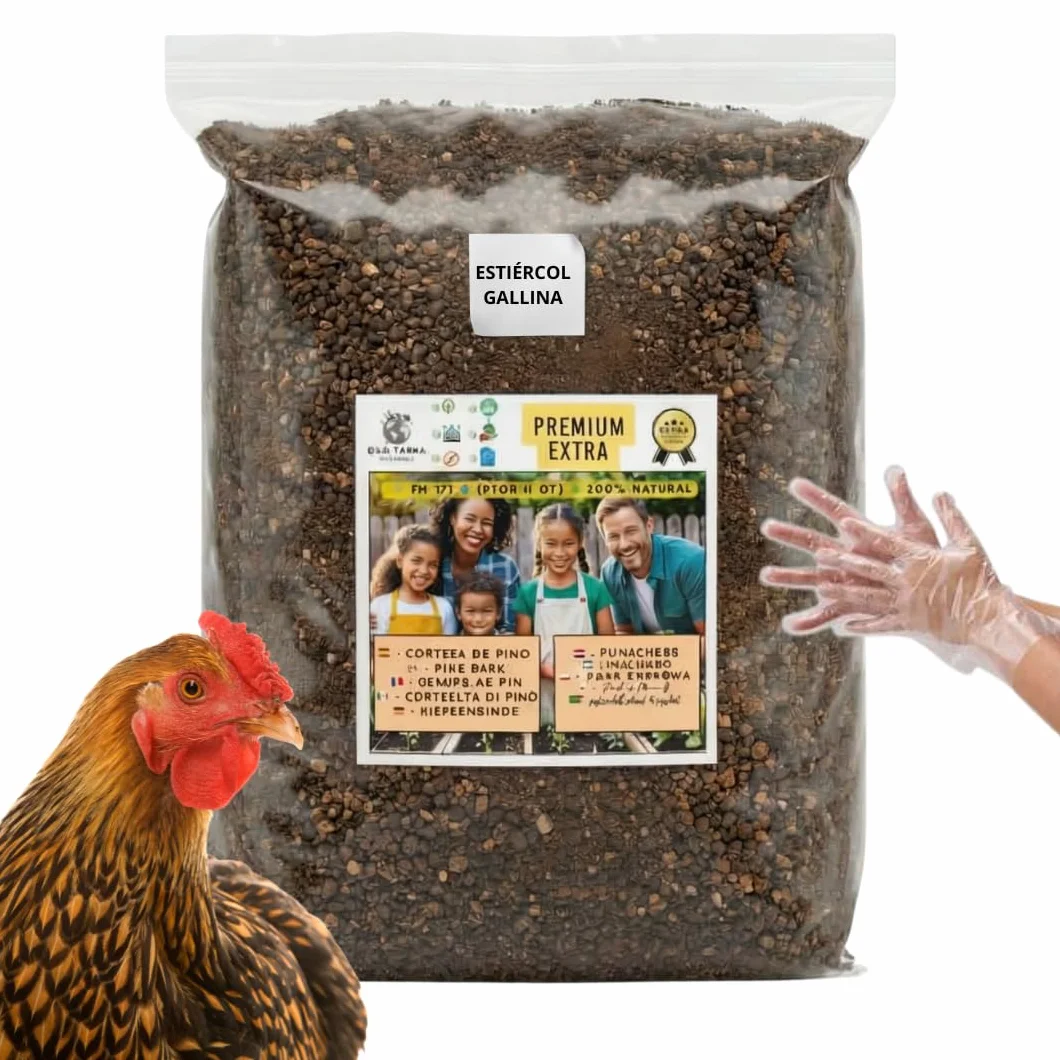 Gallinaza Curada 2 Años - Abono Orgánico Super Potente (3L) - Fertilizante en Polvo Fino Rico en NPK y Calcio - Sin Olor para Crecimiento Explosivo en Huerto y Jardín