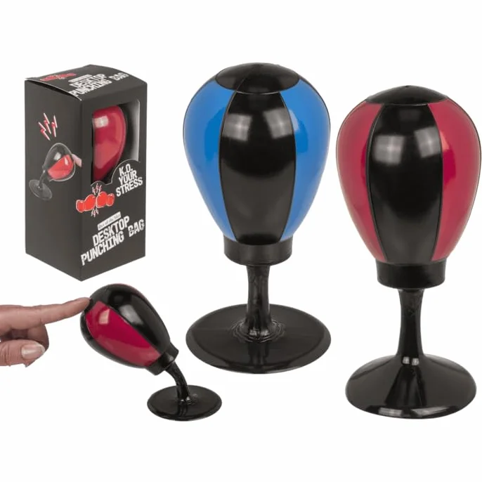 Mini Punching Ball antystresowa 16 cm z przyssawką – 2 kolory – pomysł na prezent do biura i domu