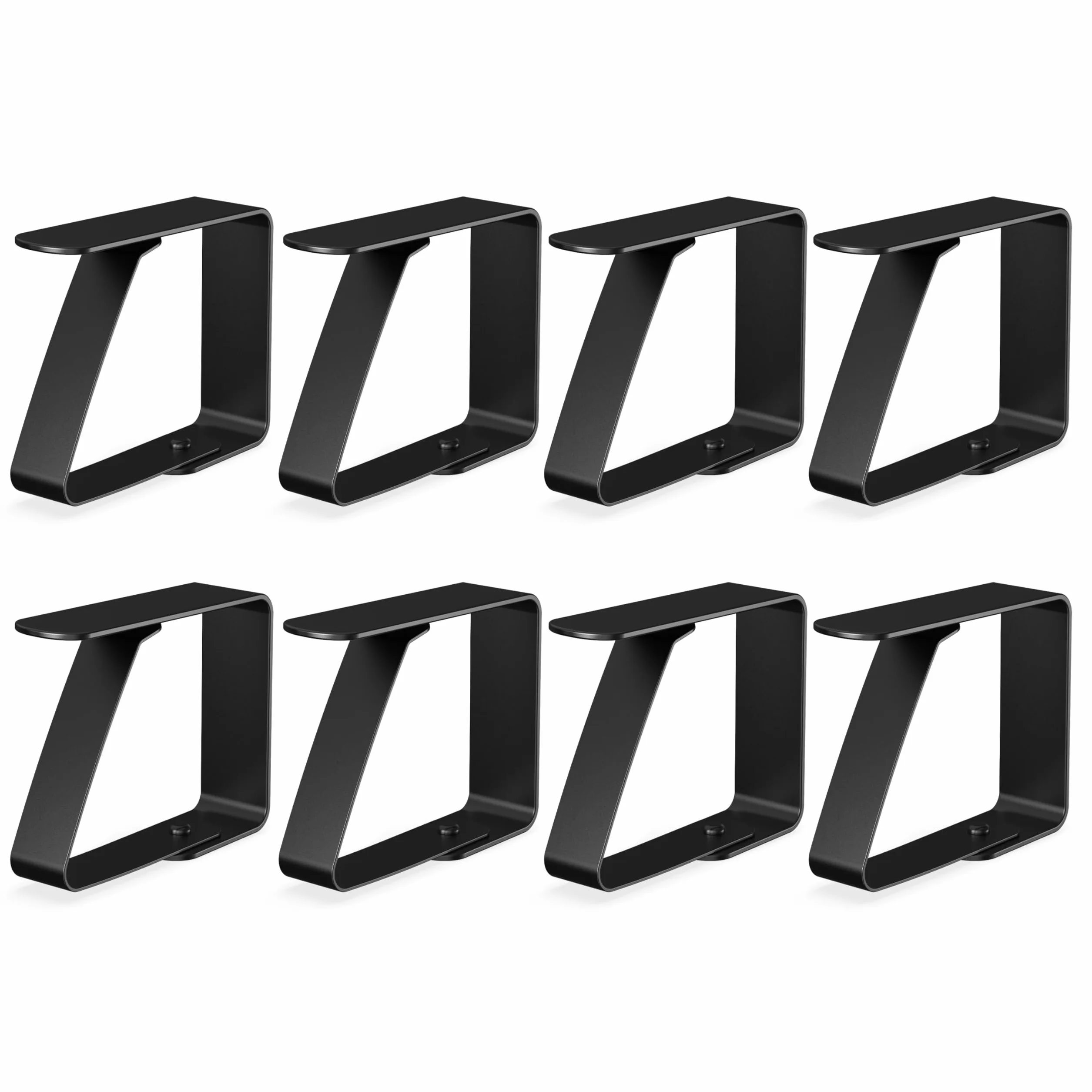8 x Pinzas para manteles Negro para mesas con un Grosor de 3 cm - - Pinzas para manteles de Acero Inoxidable para Uso en Interiores y Exteriores - - Pinzas para manteles fáciles de Limpiar