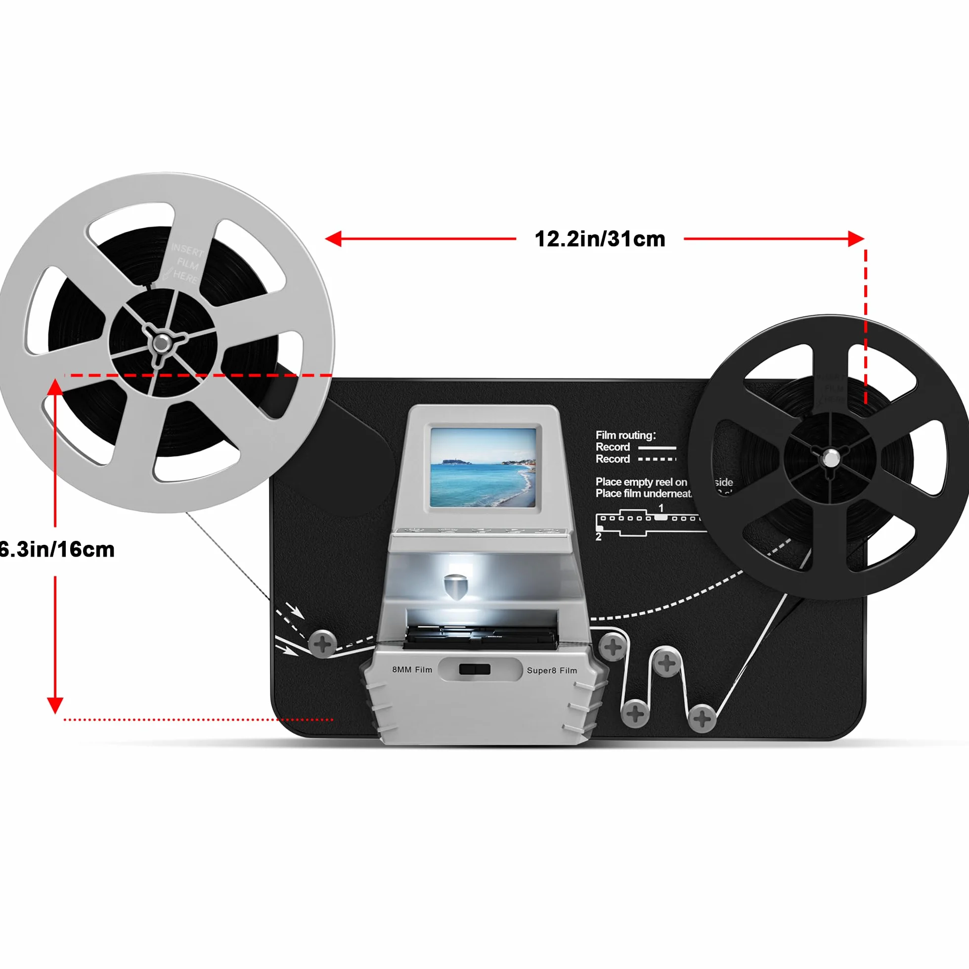 Escáner de película 8/8 mm convertidor digital 1080P 2,4" LCD 32 GB SD