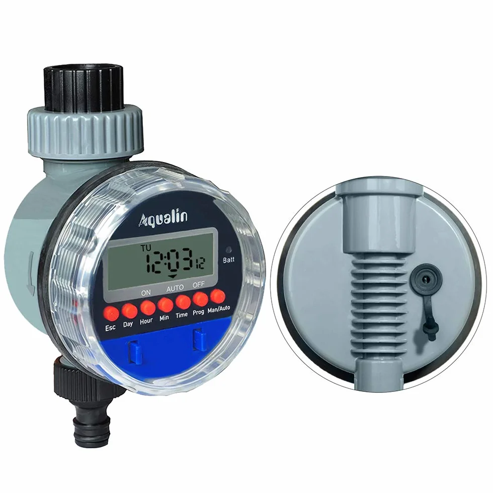 Temporizador de Agua de Manguera Temporizadores para mangueras Controlador del Sistema de riego de Jardines Computadora de riego Impermeable, Compatible con Sensor de Lluvia
