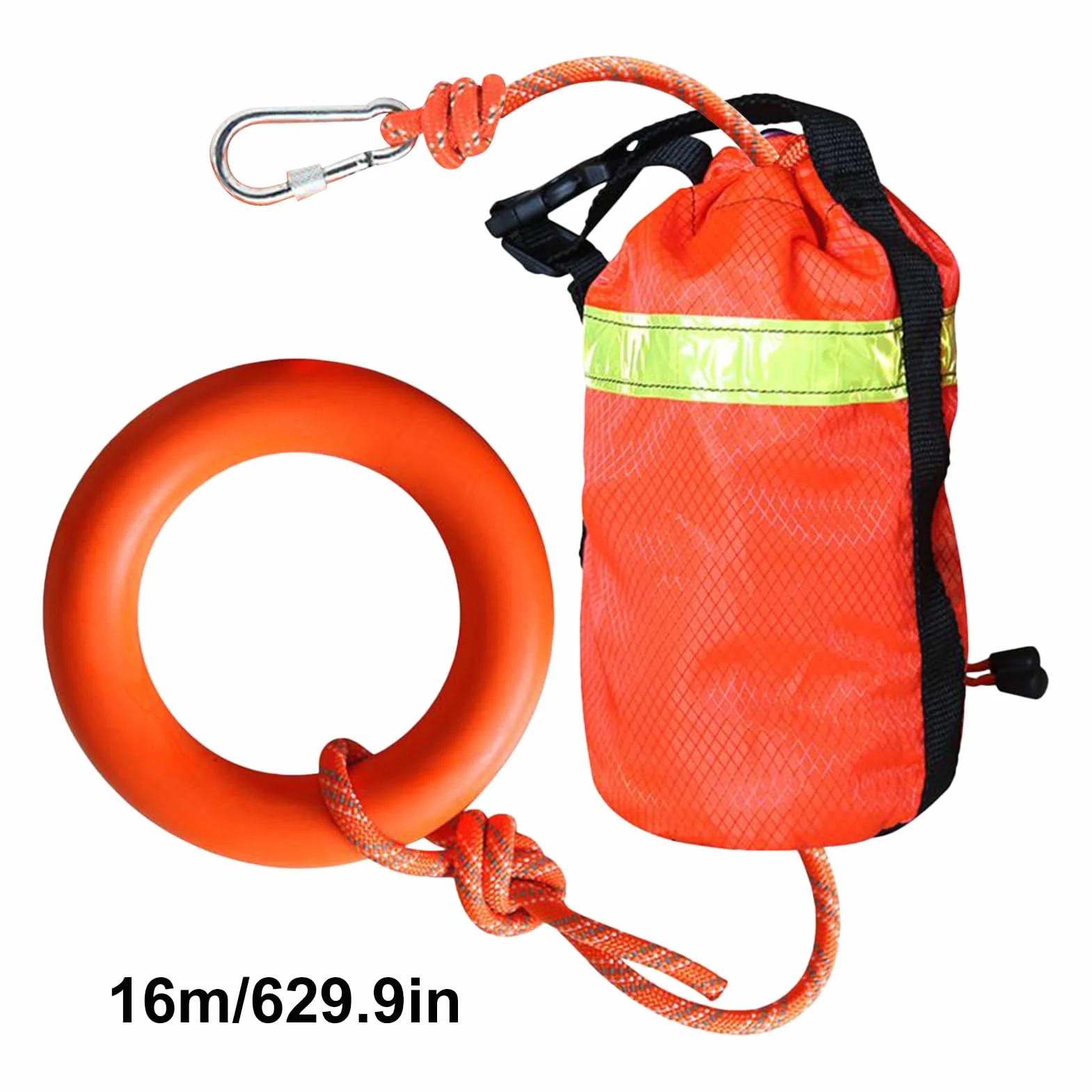 Cuerda de Rescate acuático Reflectante 16 m 500 kg Resistencia a la tracción Flotante para Rafting