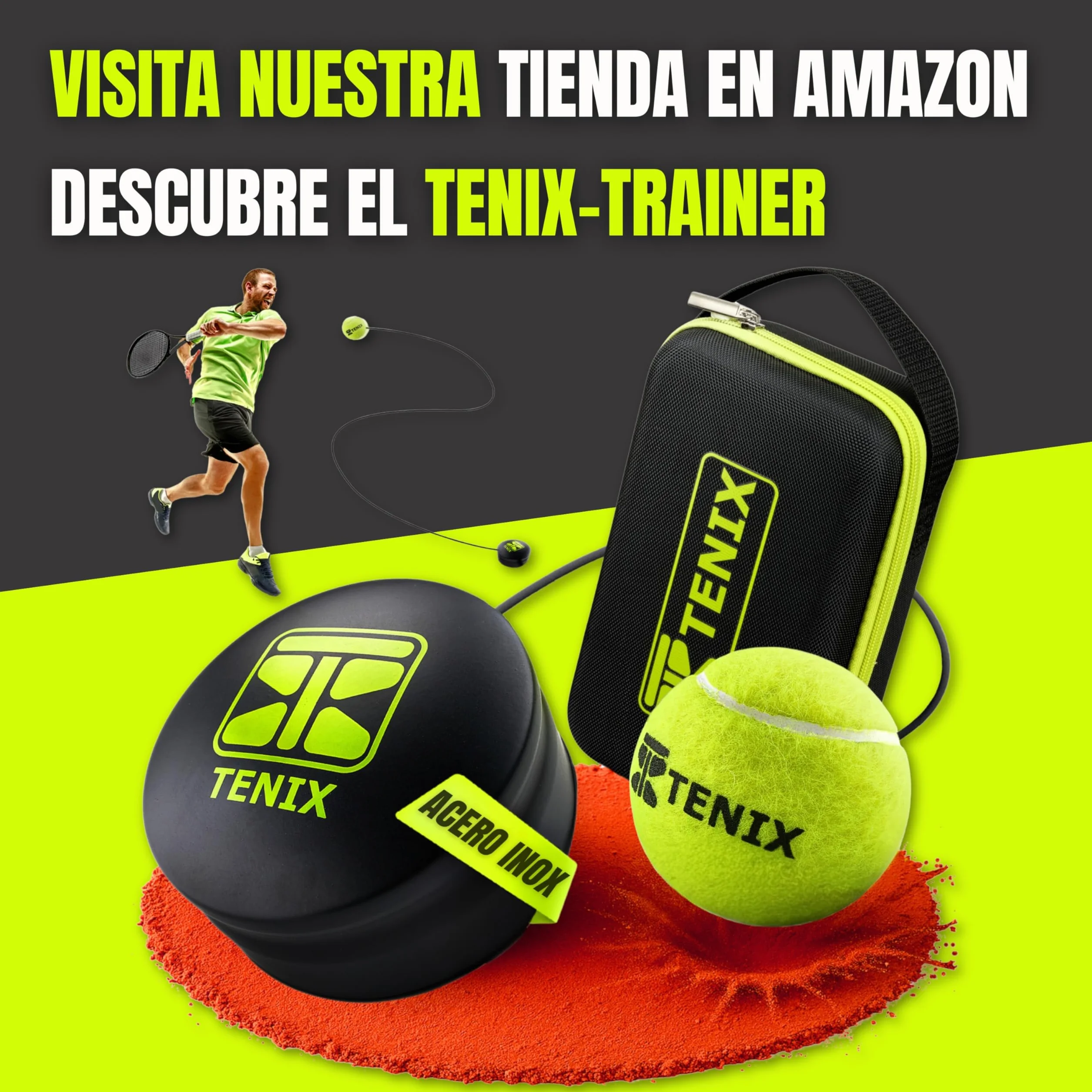 TENIX Set de 3 Pelotas de Tenis con Cuerda para Entrenador de Tenis