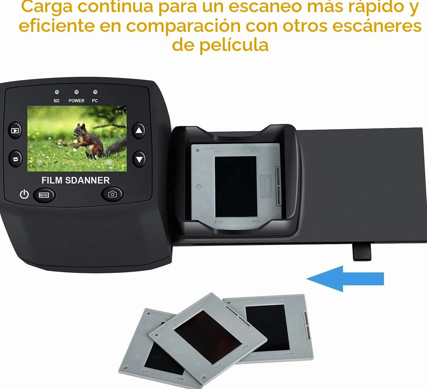 DIGITNOW! Escáner de negativos y diapositivas 2,4" LCD 3600 ppp 35/135 mm JPEG